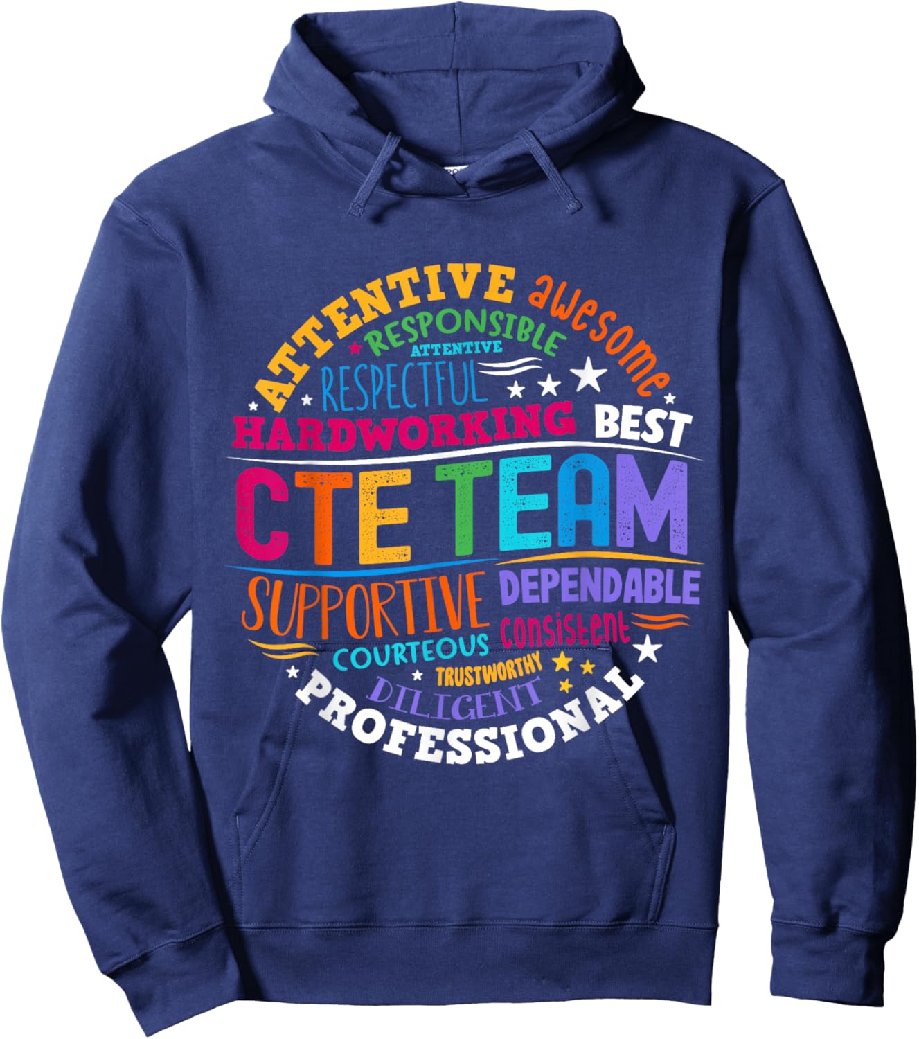 Groovy CTE Team Teacher Back To School Teachers Students Hoodie - Hoodie | Navy