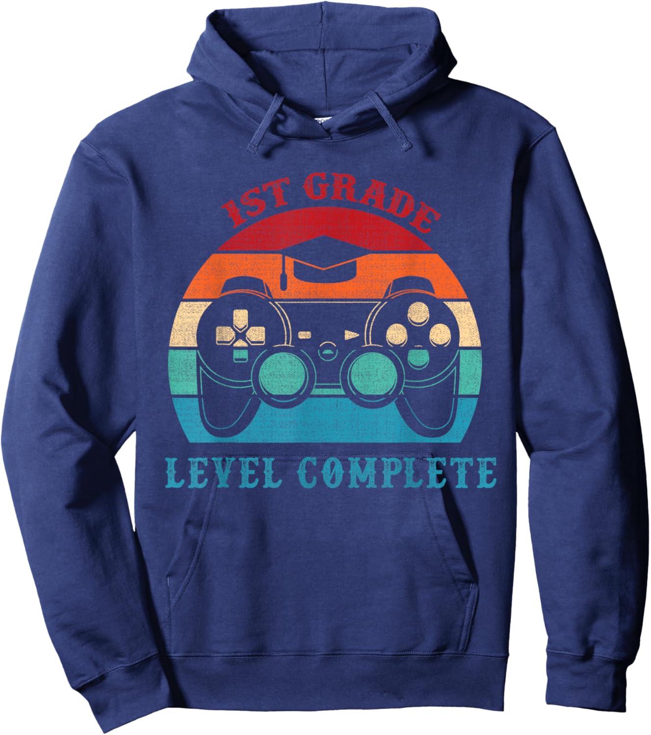 1st Grade Level Complete Gamer Class Of 2025 Graduation Hoodie - Hoodie | Navy