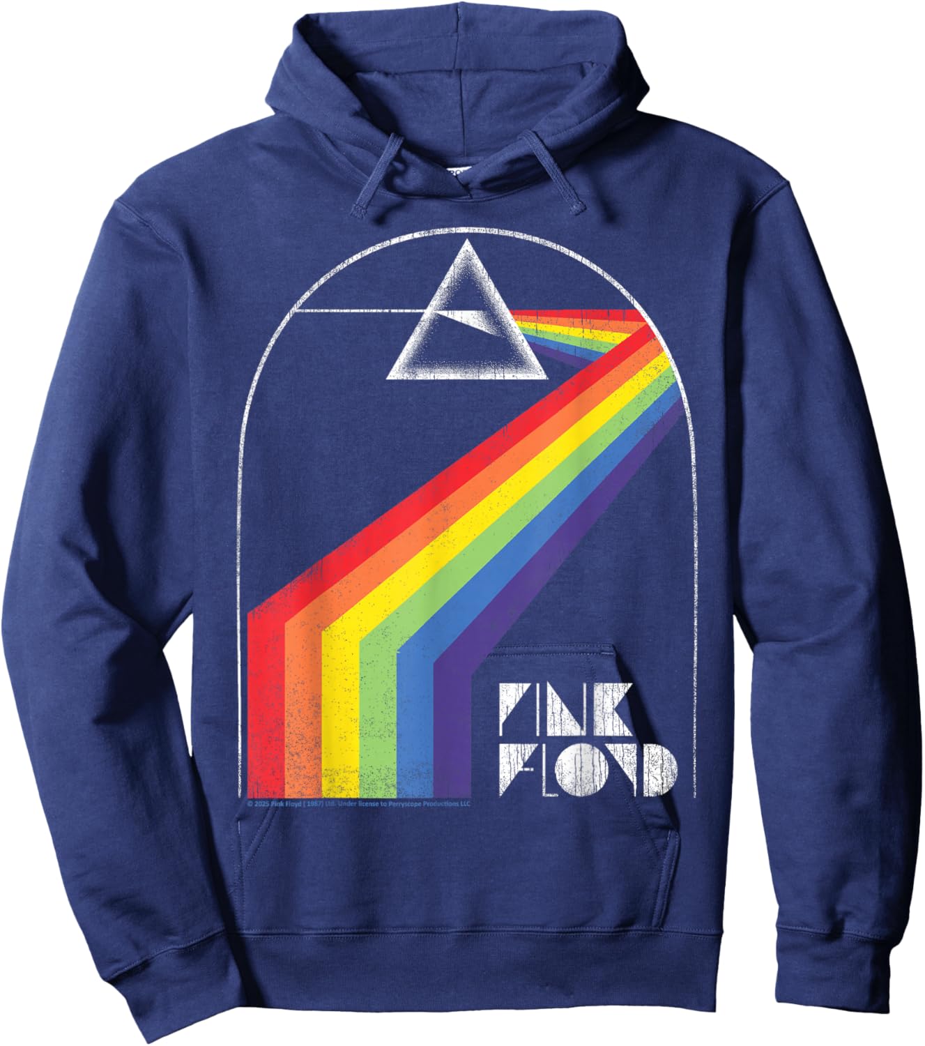 Pink Floyd Retro Prism Rainbow Design Hoodie - Hoodie | Navy