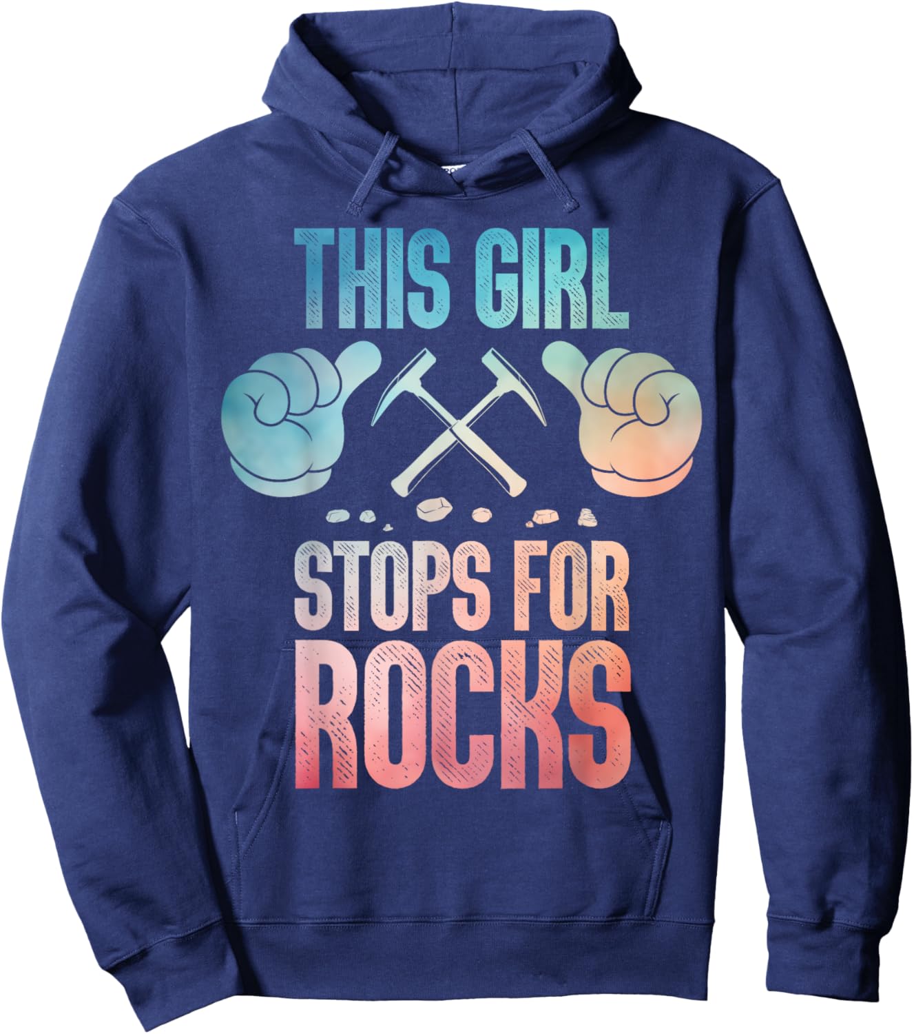Cool Geology Art Girls Geologist Rock Collector Hoodie - Hoodie | Navy