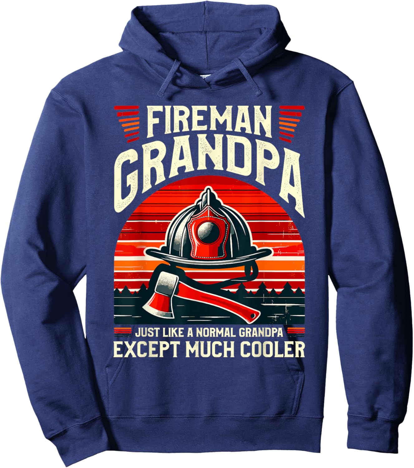 Fireman Grandpa Fireman Grandfather Hoodie - Hoodie | Navy