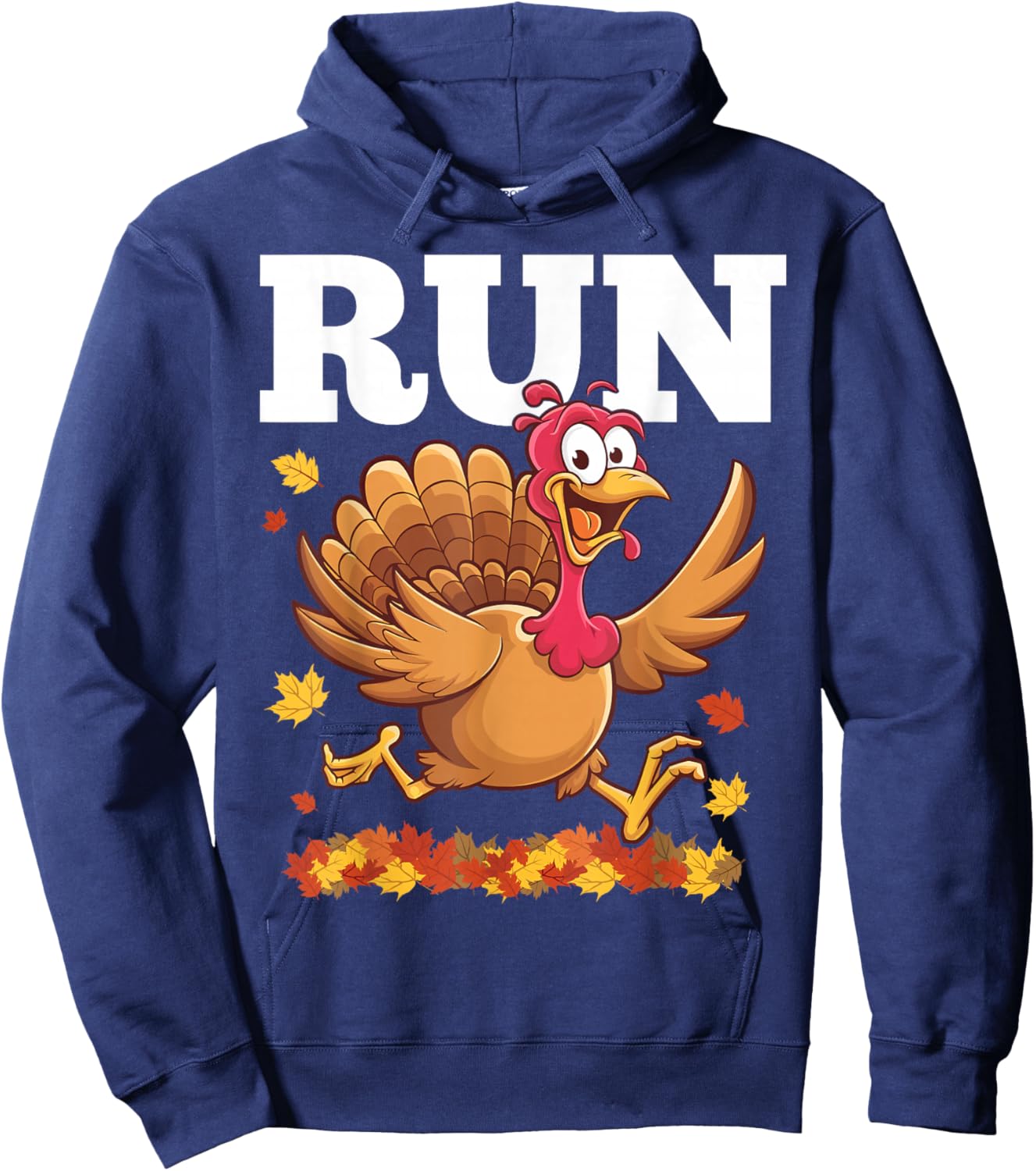 Turkey Run Costume Thanksgiving Running Turkey Trot Hoodie - Hoodie | Navy