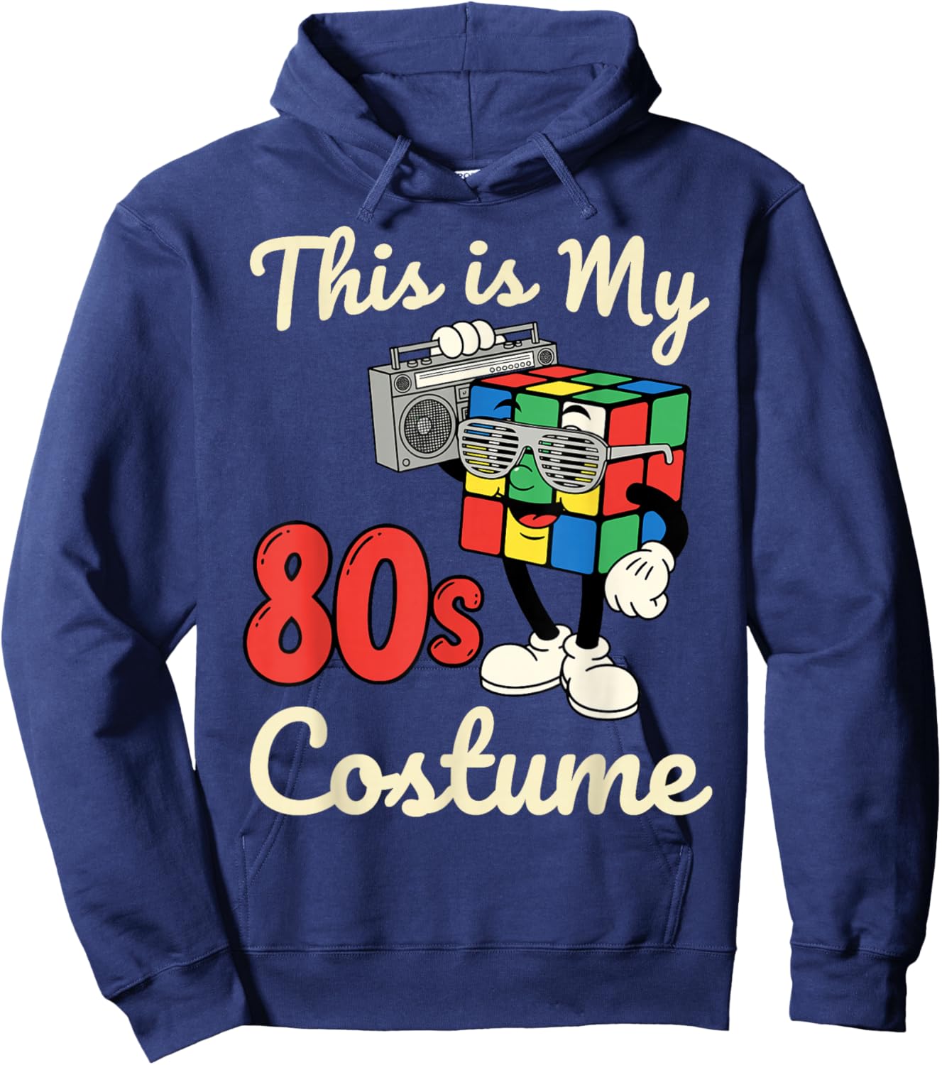 Retro This is My 80s Costume Eighties Party 1980s Men Women Hoodie - Hoodie | Navy
