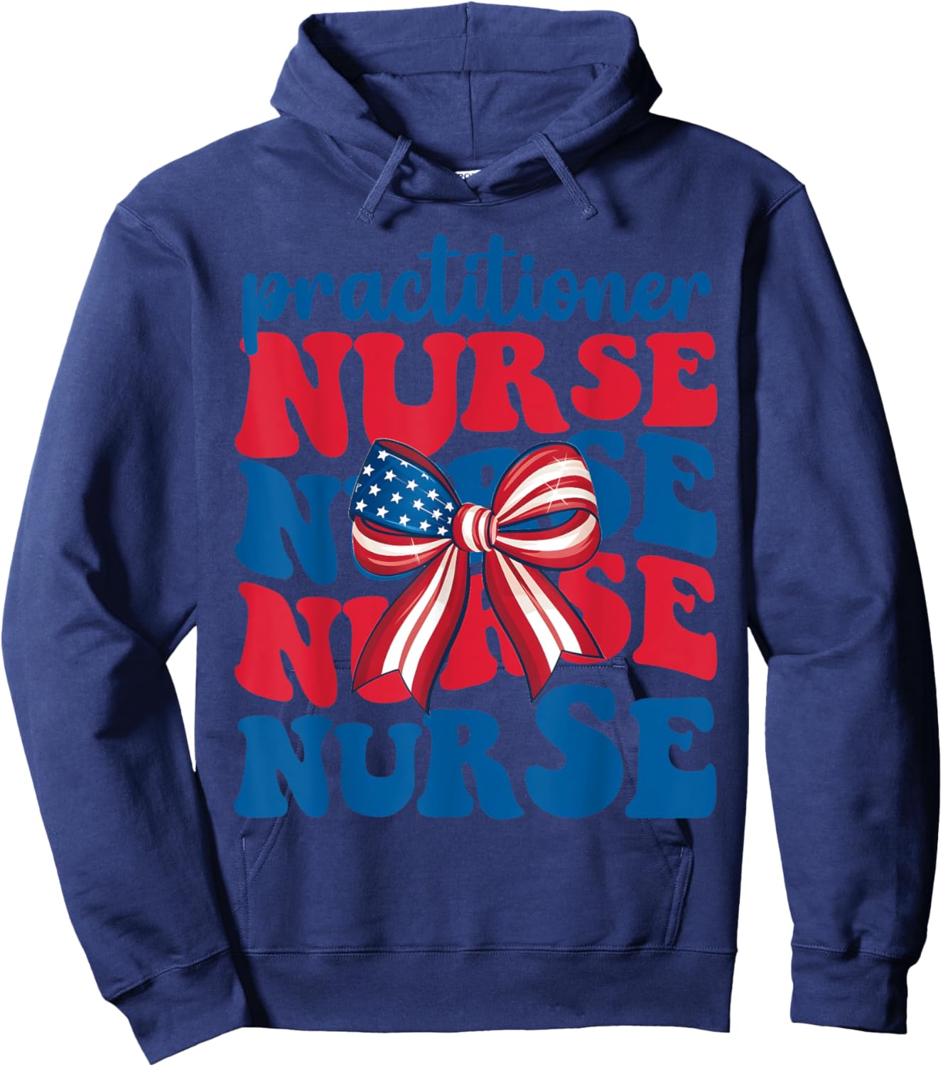 Np Practitioner Nurse 4th Of July American Flag Patriotic Women Men Hoodie - Hoodie | Navy