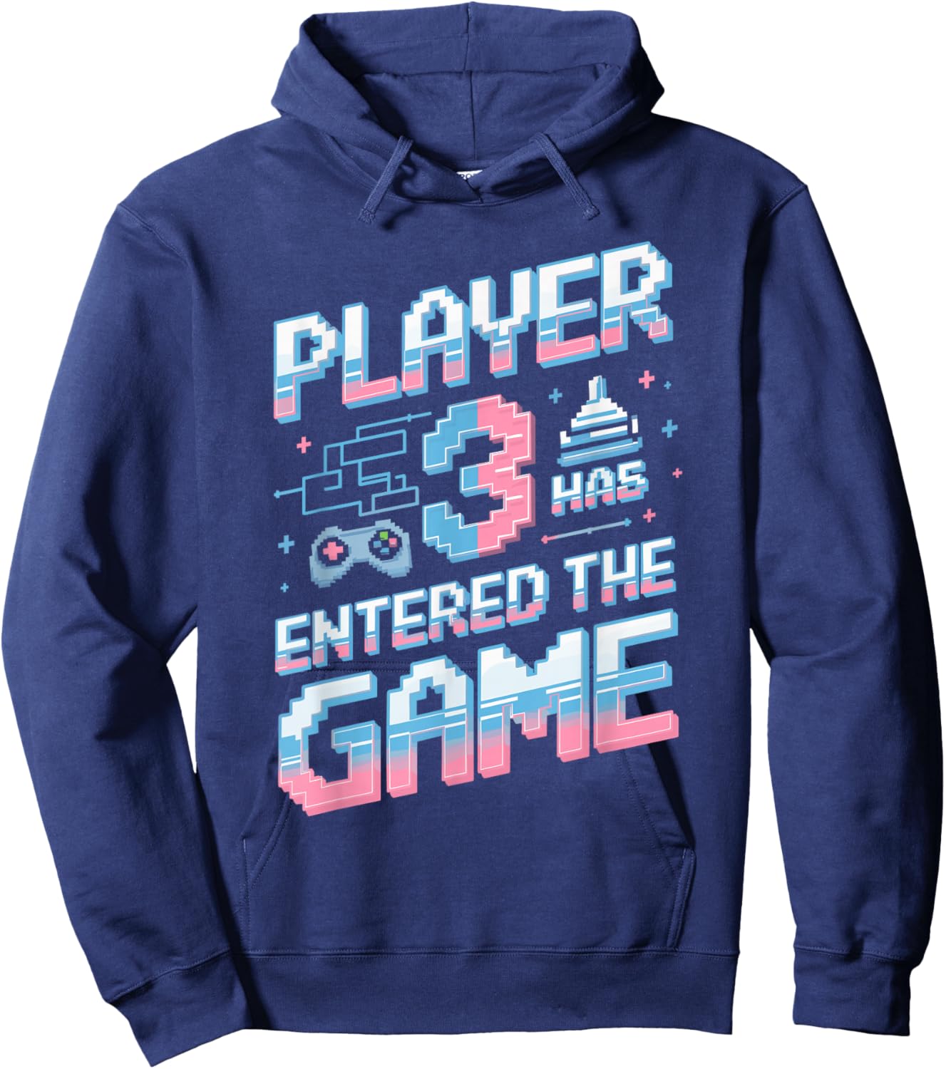 Player 3 Has Entered the Game Gender Reveal Hoodie - Hoodie | Navy