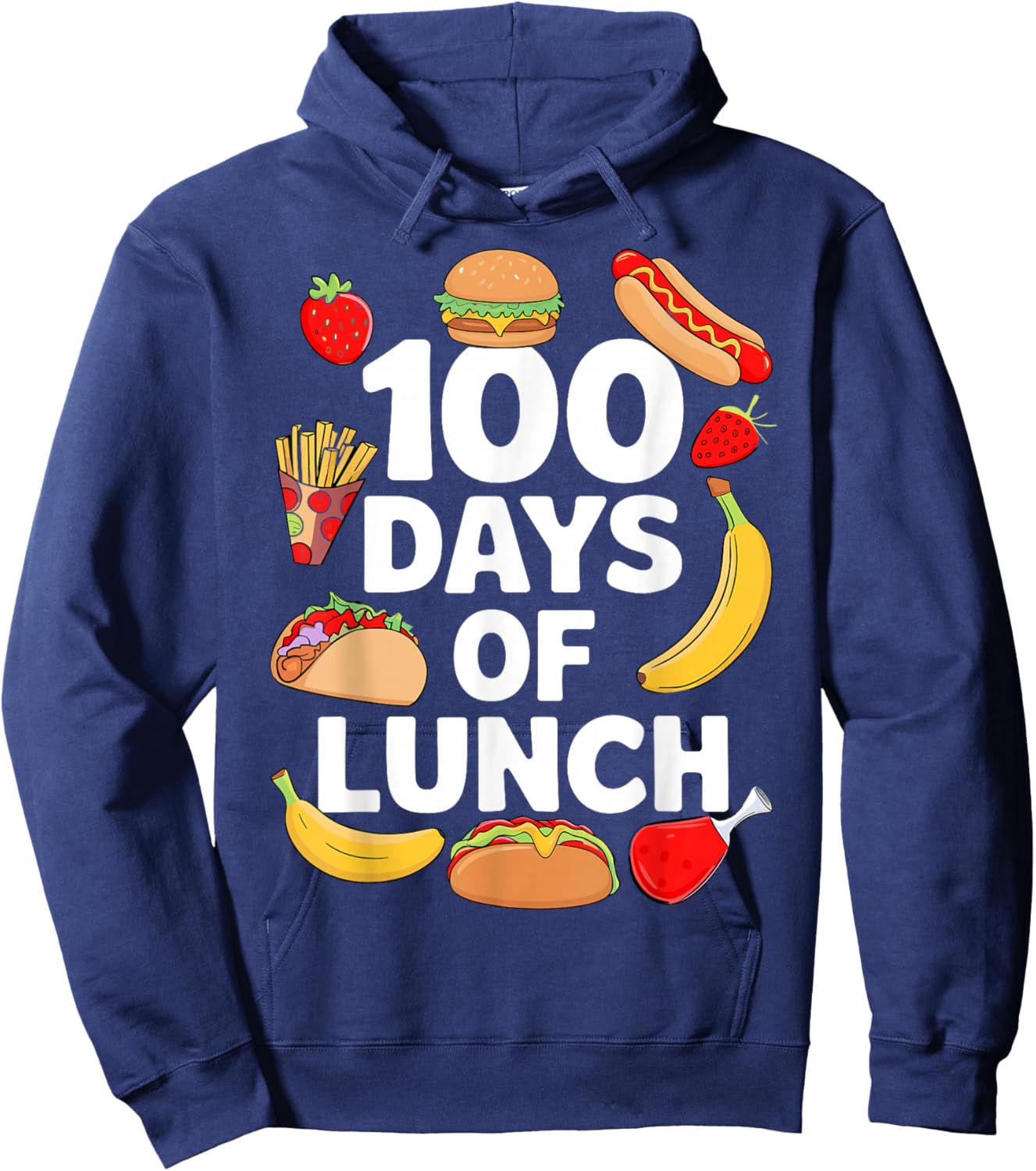 100 Days Of Lunch Lady Cafeteria Worker 100th Day Of School Hoodie - Hoodie | Navy