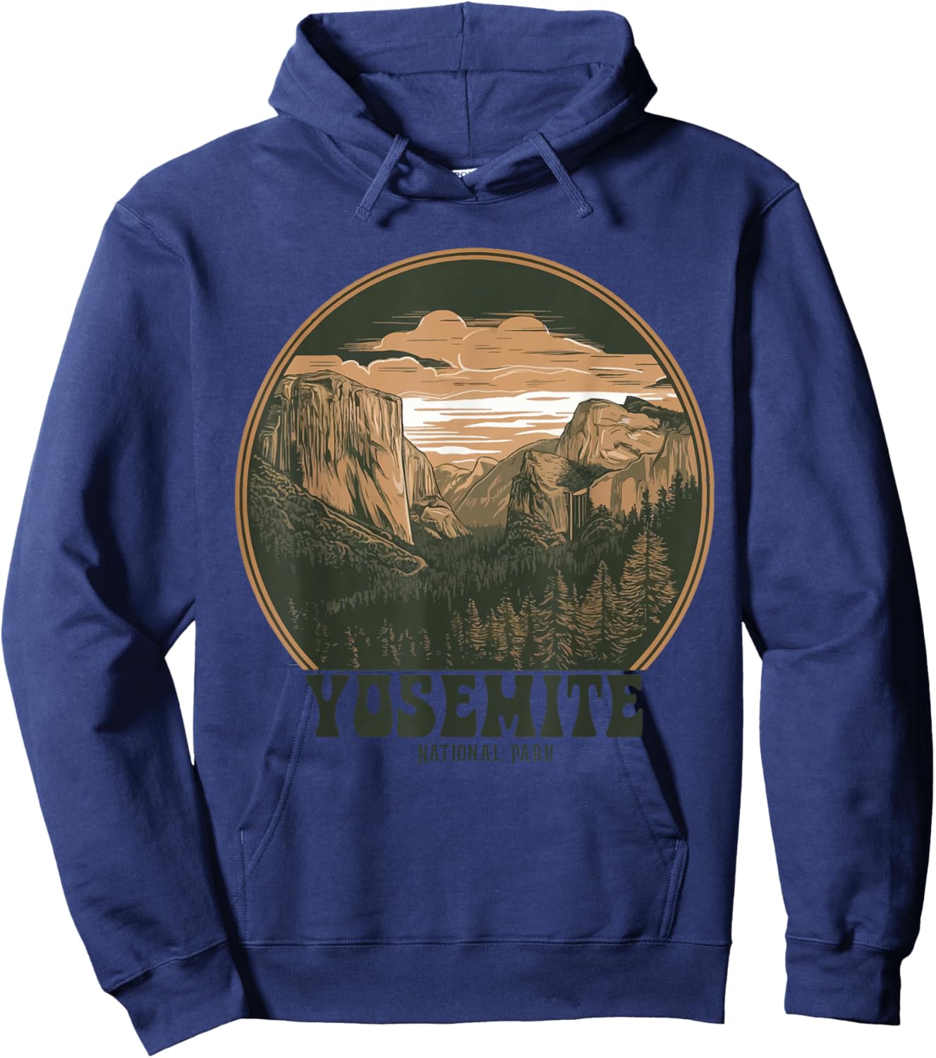Retro Yosemite Half-Dome Women-Men National Park 2026 Hoodie - Hoodie | Navy