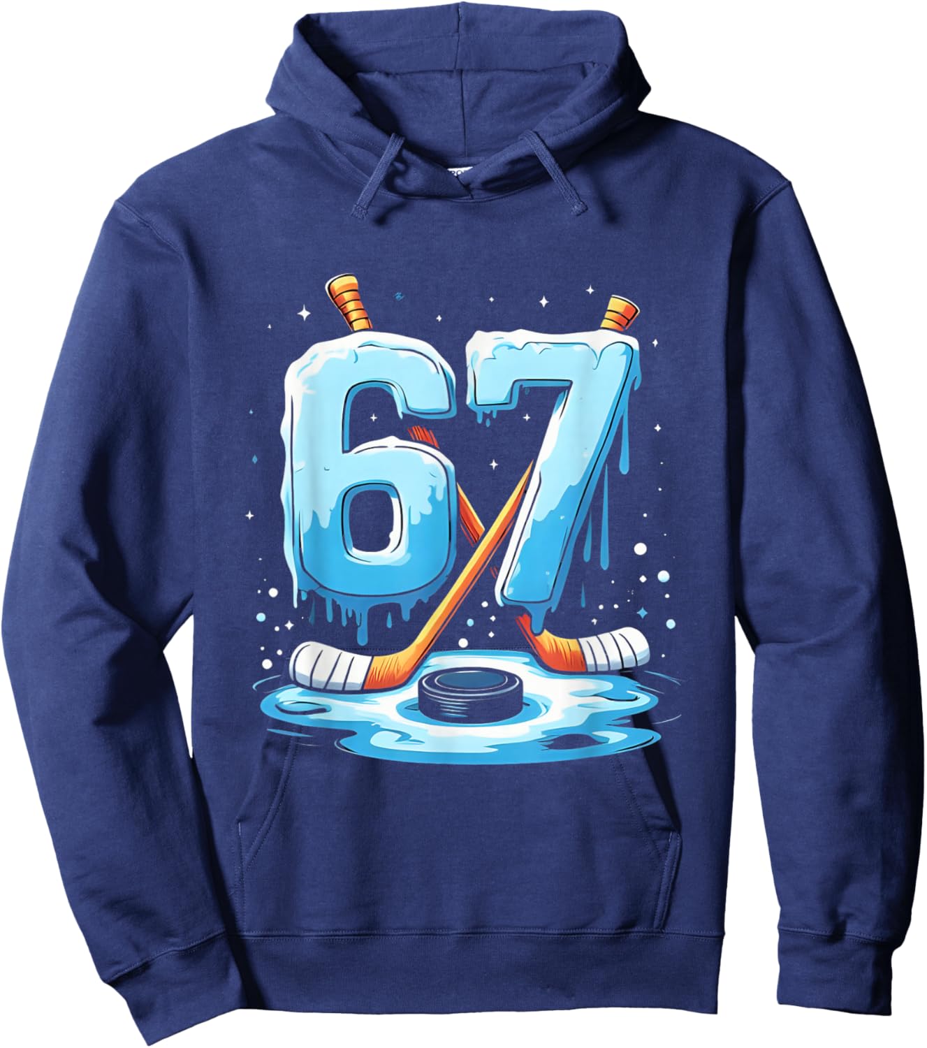 67 Hockey Ice Cream Drip Gen Alpha Slang Boys Men Women Hoodie - Hoodie | Navy