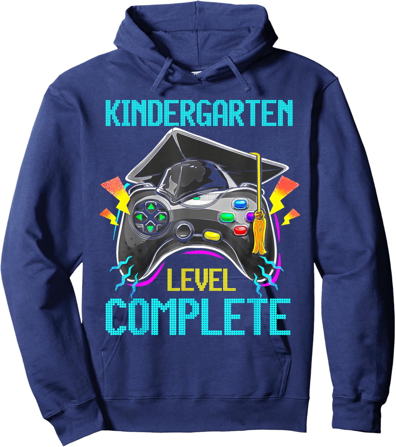 Kindergarten Level Complete Last Day Of School Graduate Boys Hoodie - Hoodie | Navy
