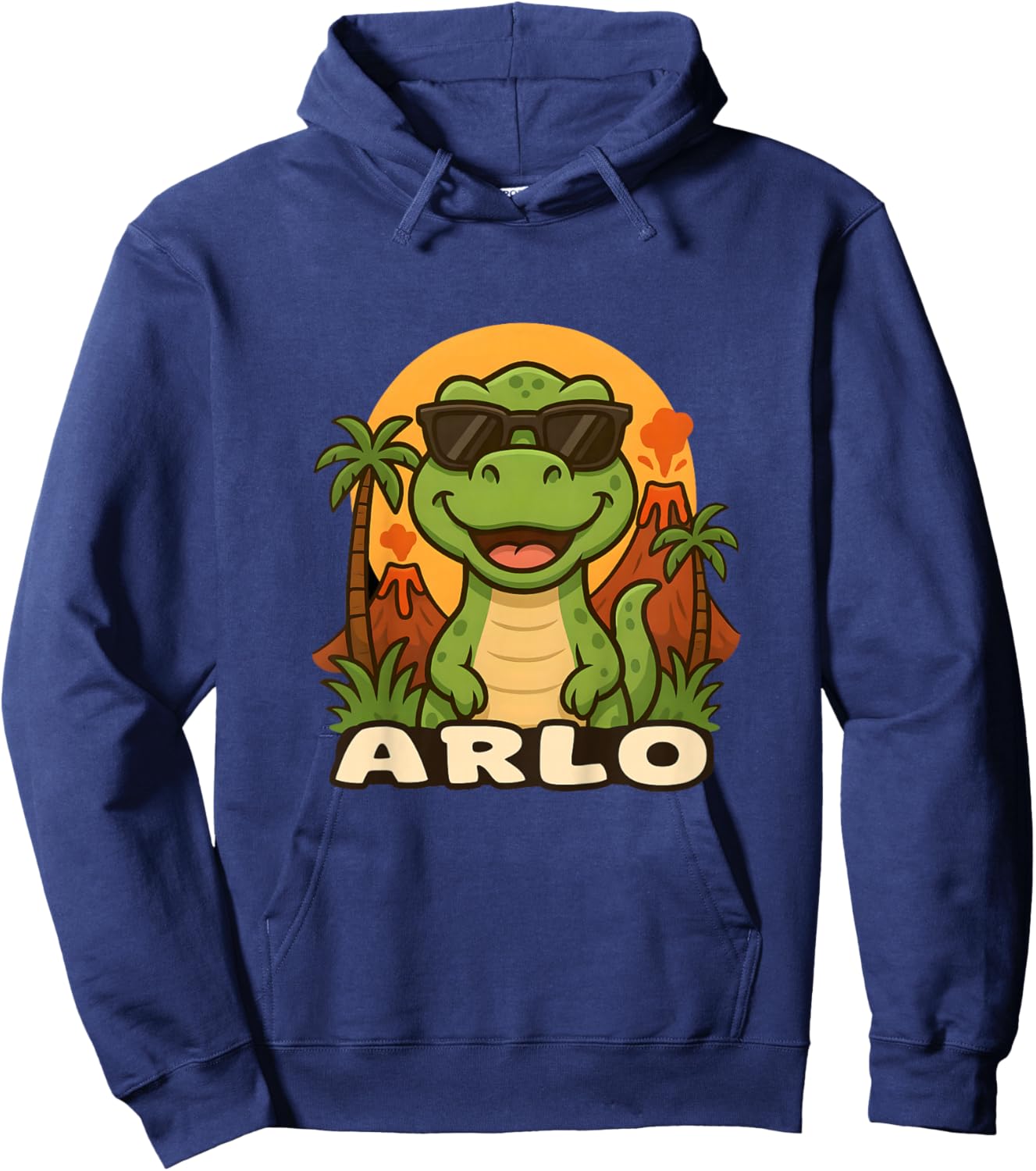 Kids Arlo - Dinosaur T-Rex Themed Design with Name for Kids Hoodie - Hoodie | Navy