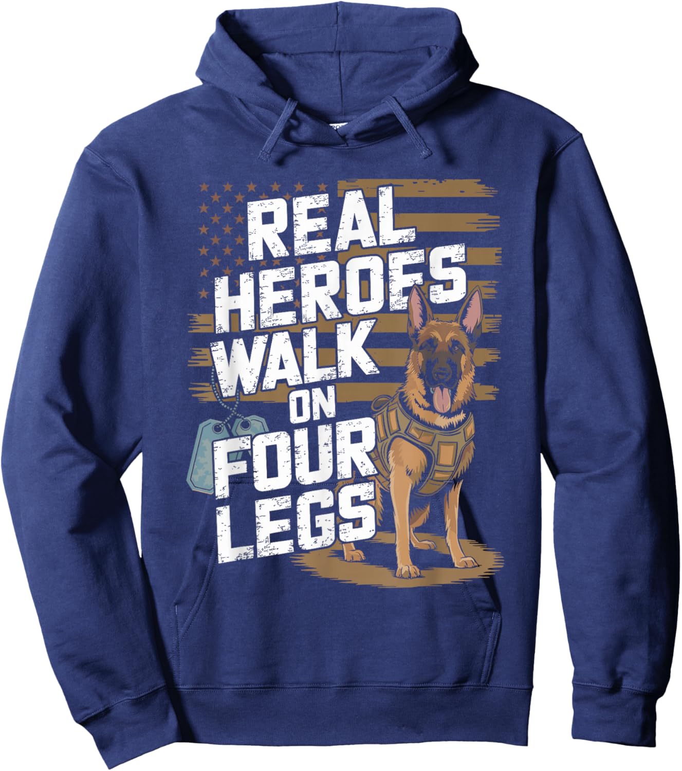 Military Working Dog Handler K9 Veteran Hoodie - Hoodie | Navy