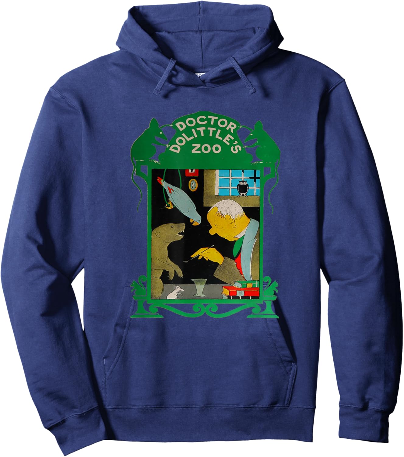 Dr Dolittle's Zoo Book Cover Hoodie - Hoodie | Navy