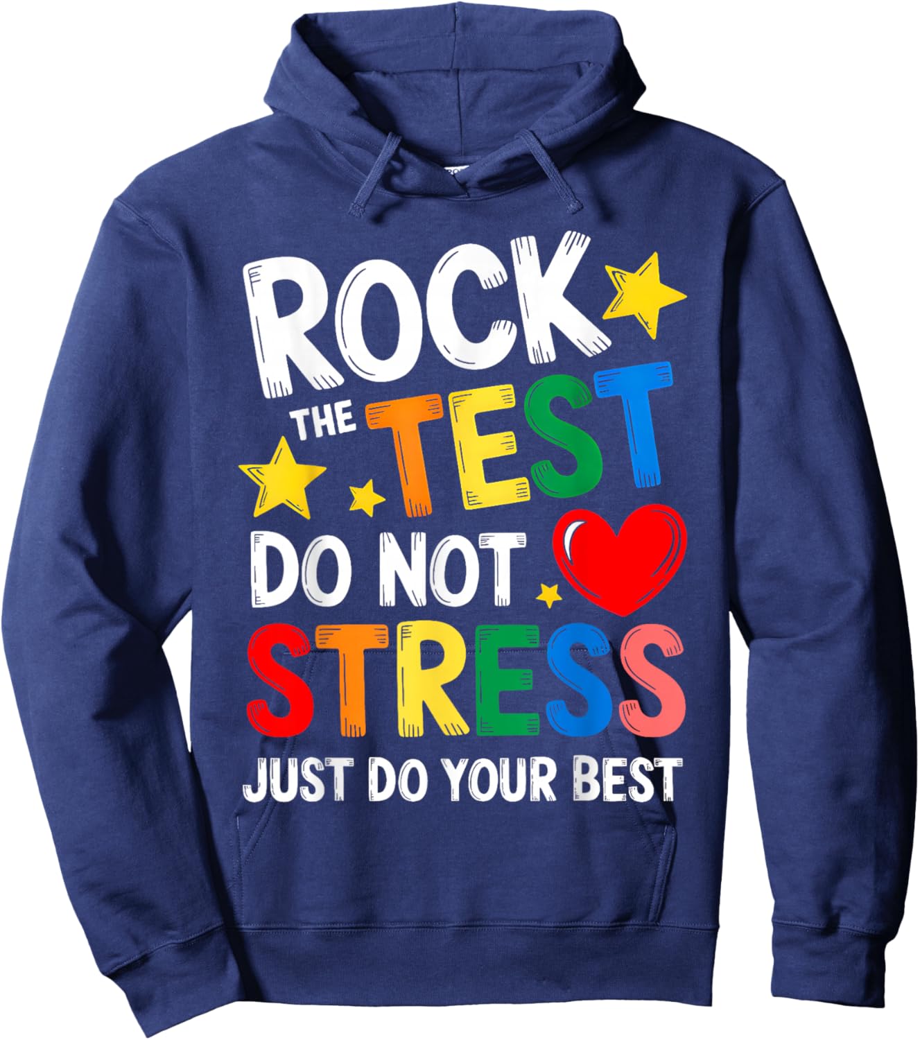 Groovy Rock The Test Teacher Student Test Day Testing Day Hoodie - Hoodie | Navy