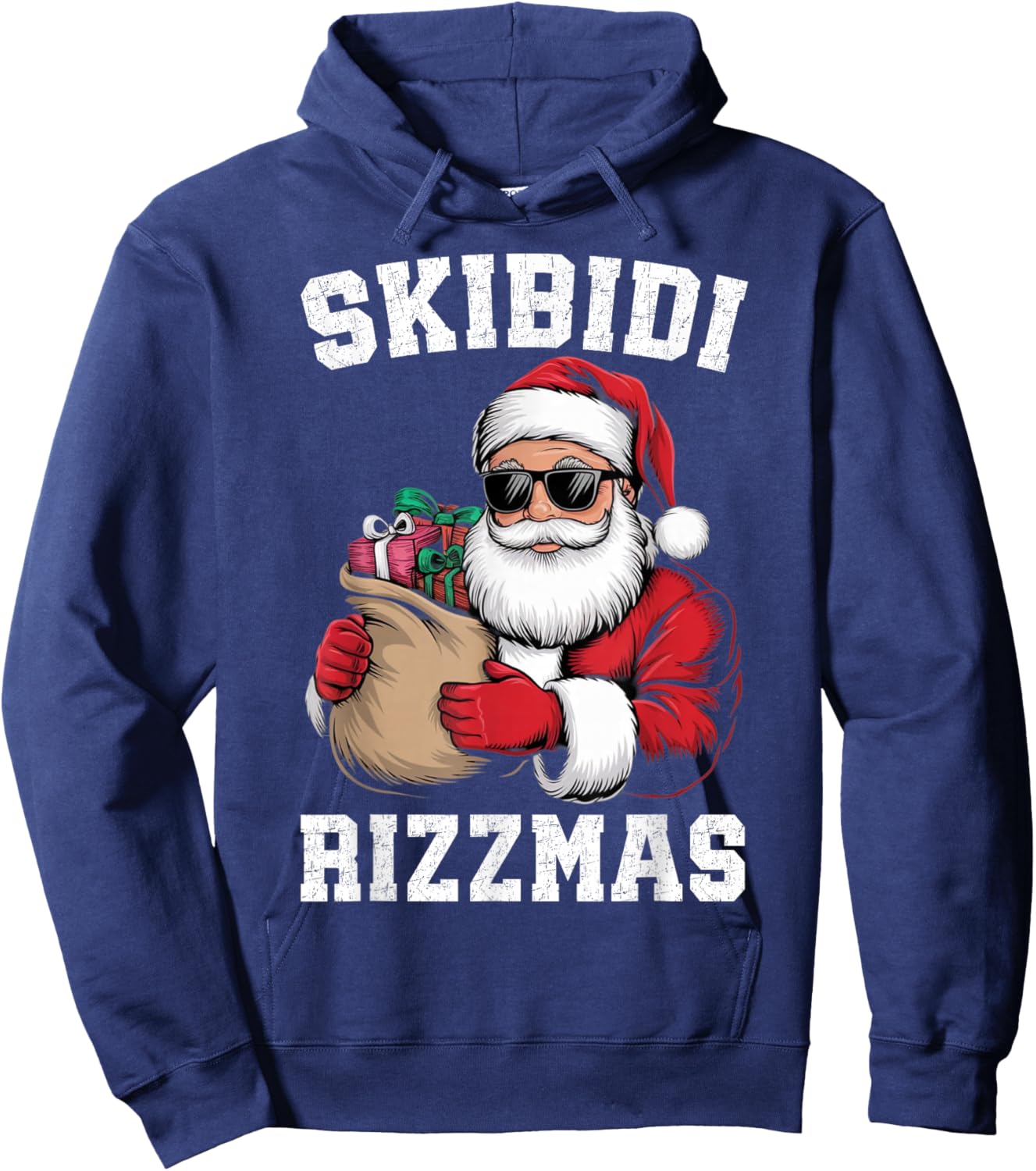 Skibidi Rizzmas Christmas Rizz Santa Claus Funny Xmas Hoodie - Hoodie | Navy