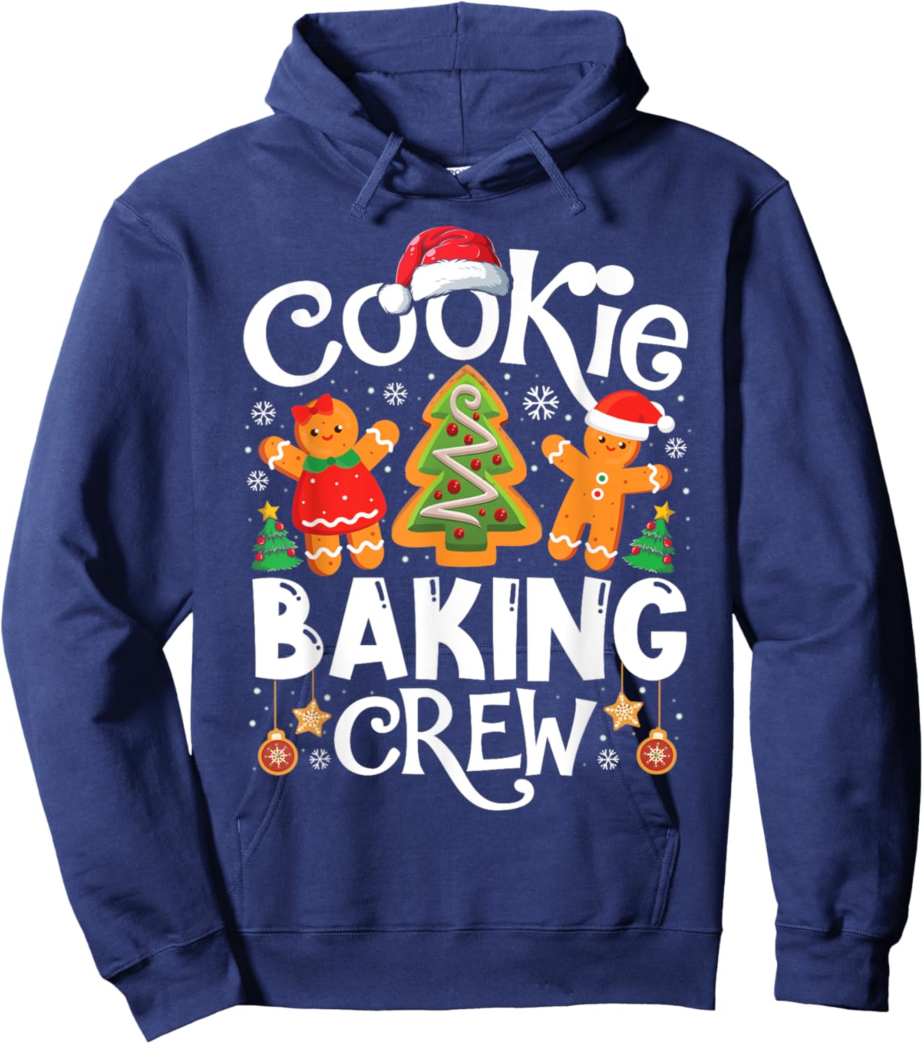 Cookie Baking Crew Cooking Lover Santa Xmas Gingerbread Hoodie - Hoodie | Navy