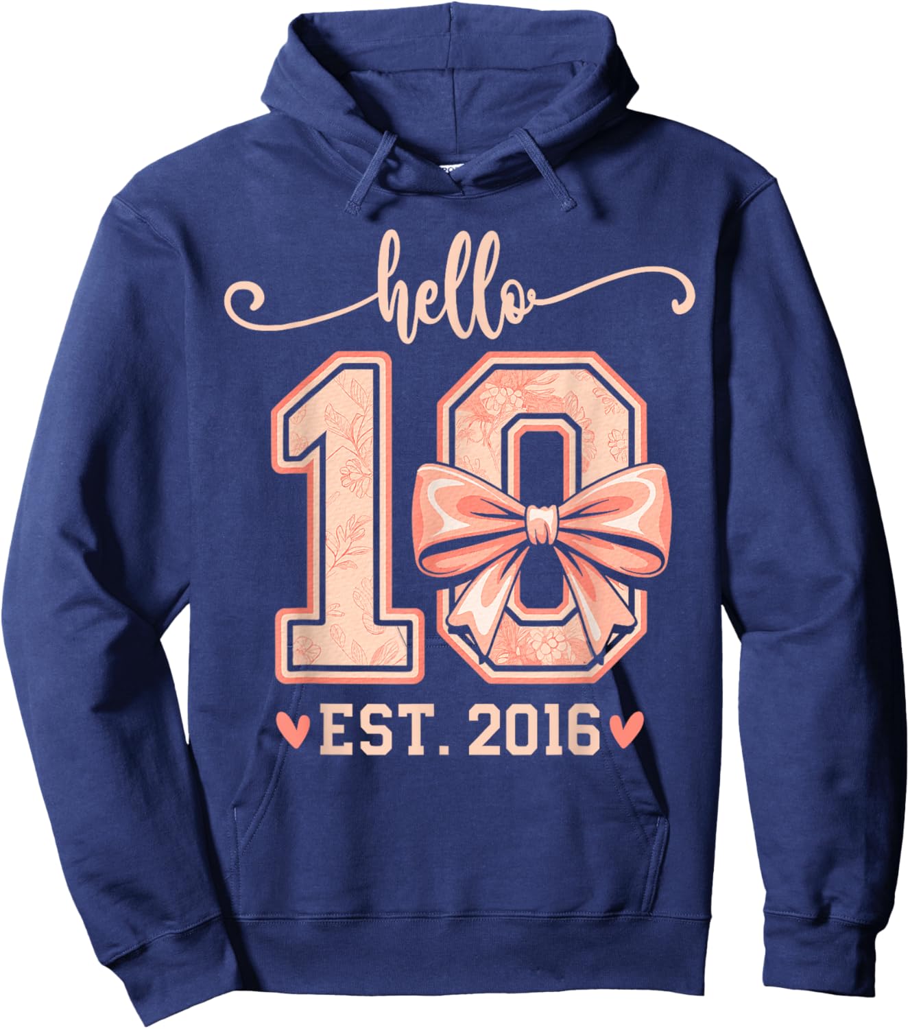 10th Birthday Girl 10 Years Hoodie - Hoodie | Navy