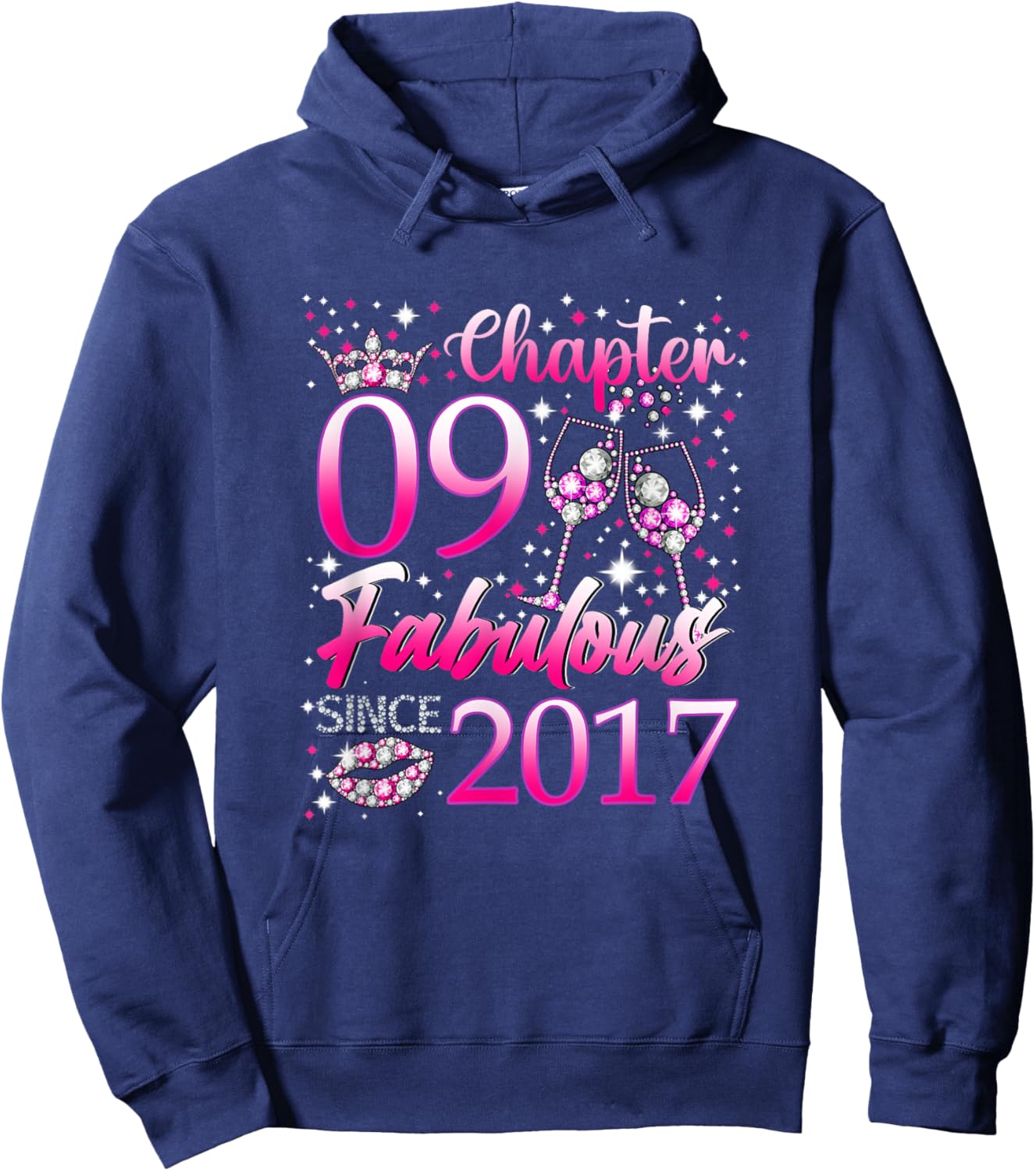 Chapter 9 Fabulous Since 2017 9th Birthday Women Girl Hoodie - Hoodie | Navy