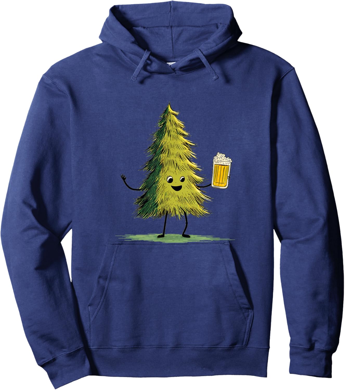 Stunning Christmas Tree Decoration with Christmas Beer Hoodie - Hoodie | Navy