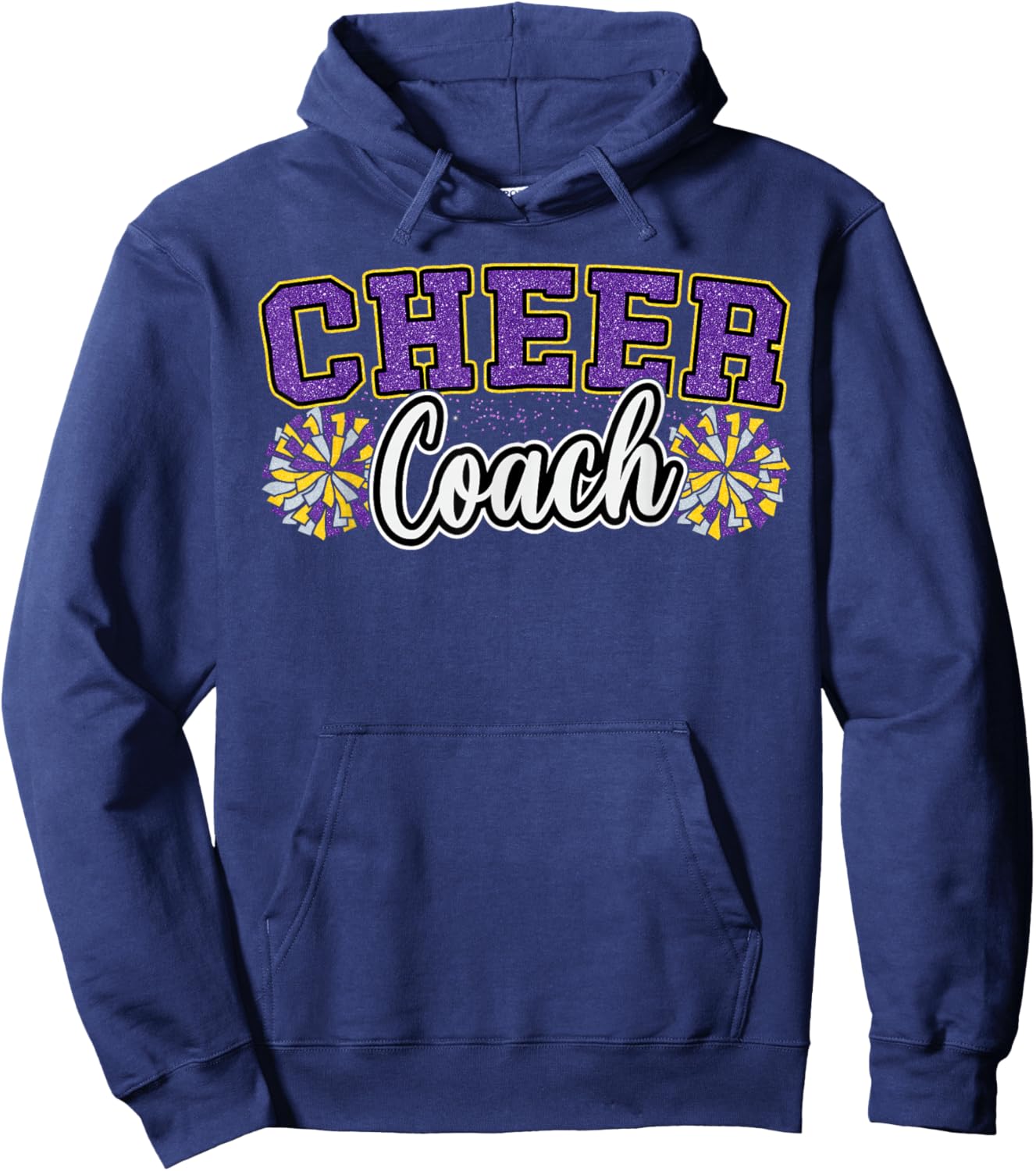 Loud Proud Cheer Coach Pom Poms Purple Cheerleader Women Hoodie - Hoodie | Navy