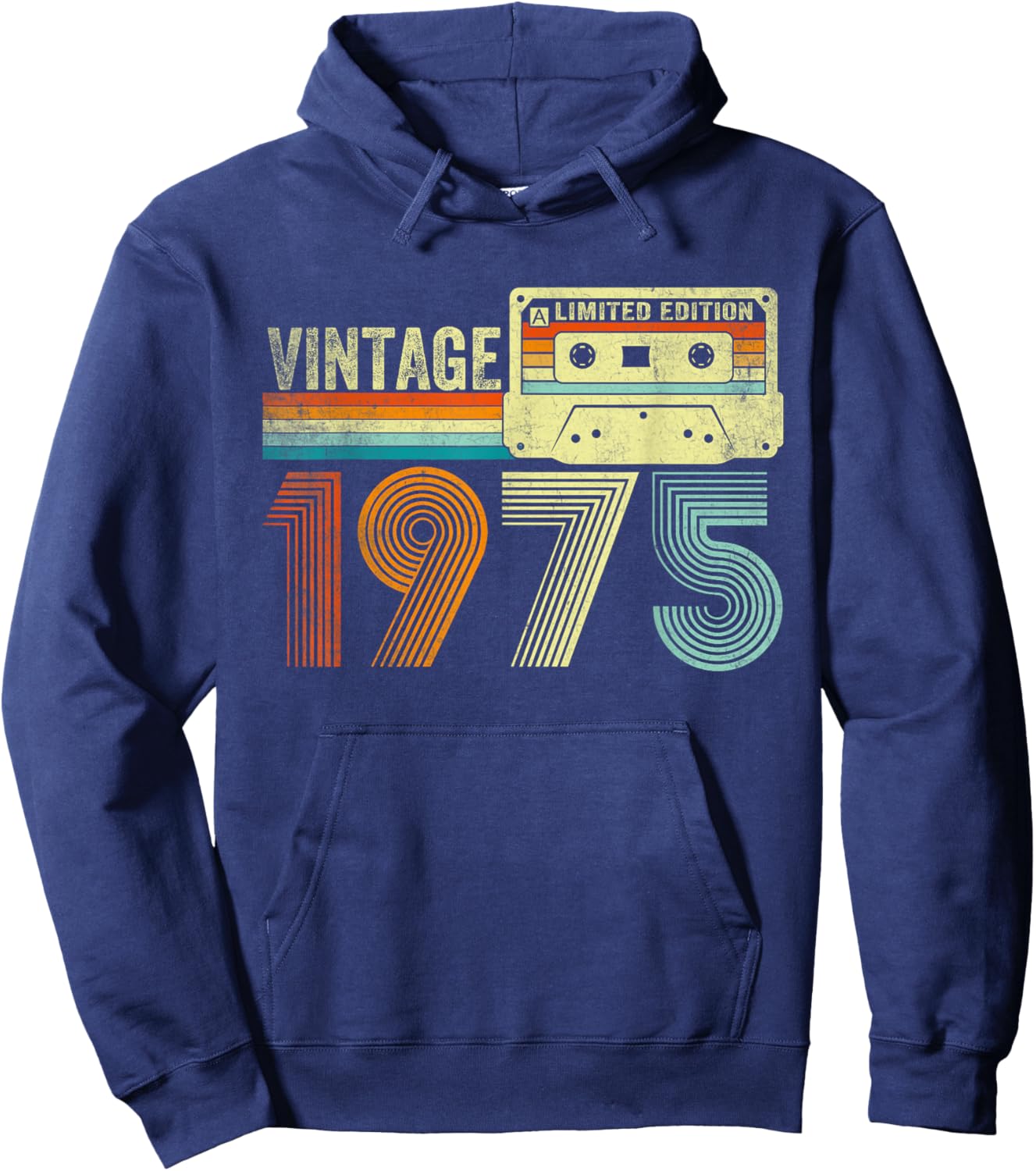 Vintage 1975 Cassette Tape 50th Birthday Gifts 50 Years Old Hoodie - Hoodie | Navy