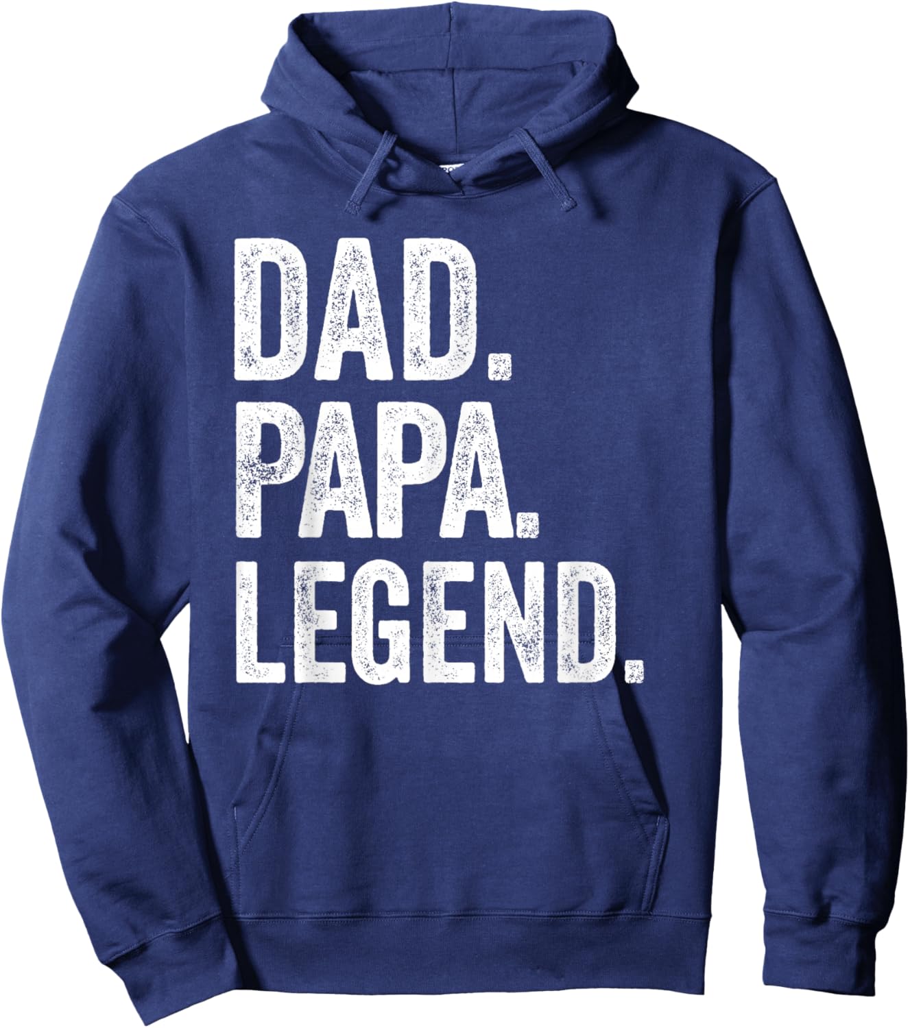 Dad Papa Legend - Vintage Distressed Bold Papa Graphic Hoodie - Hoodie | Navy