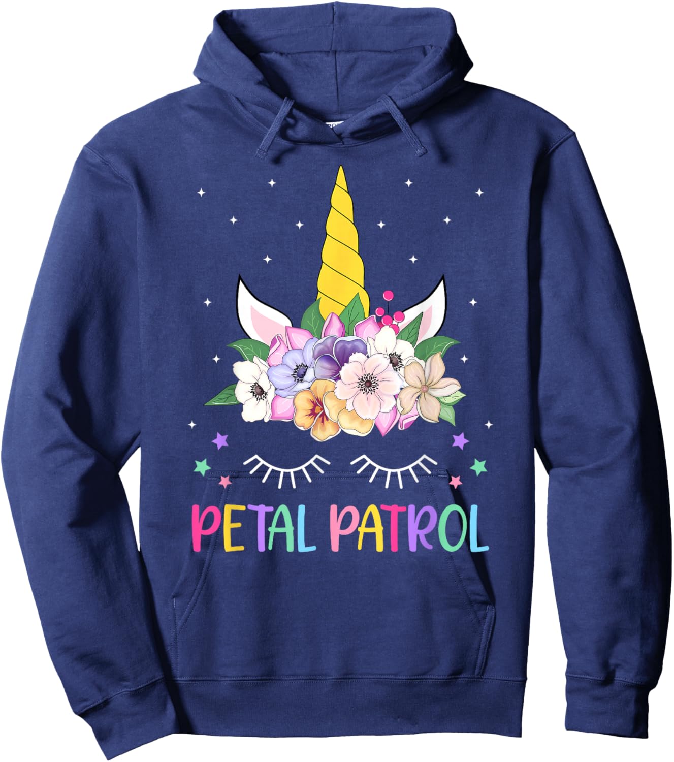 Petal Patrol Flower Girl Unicorn Wedding Flower Girls Hoodie - Hoodie | Navy