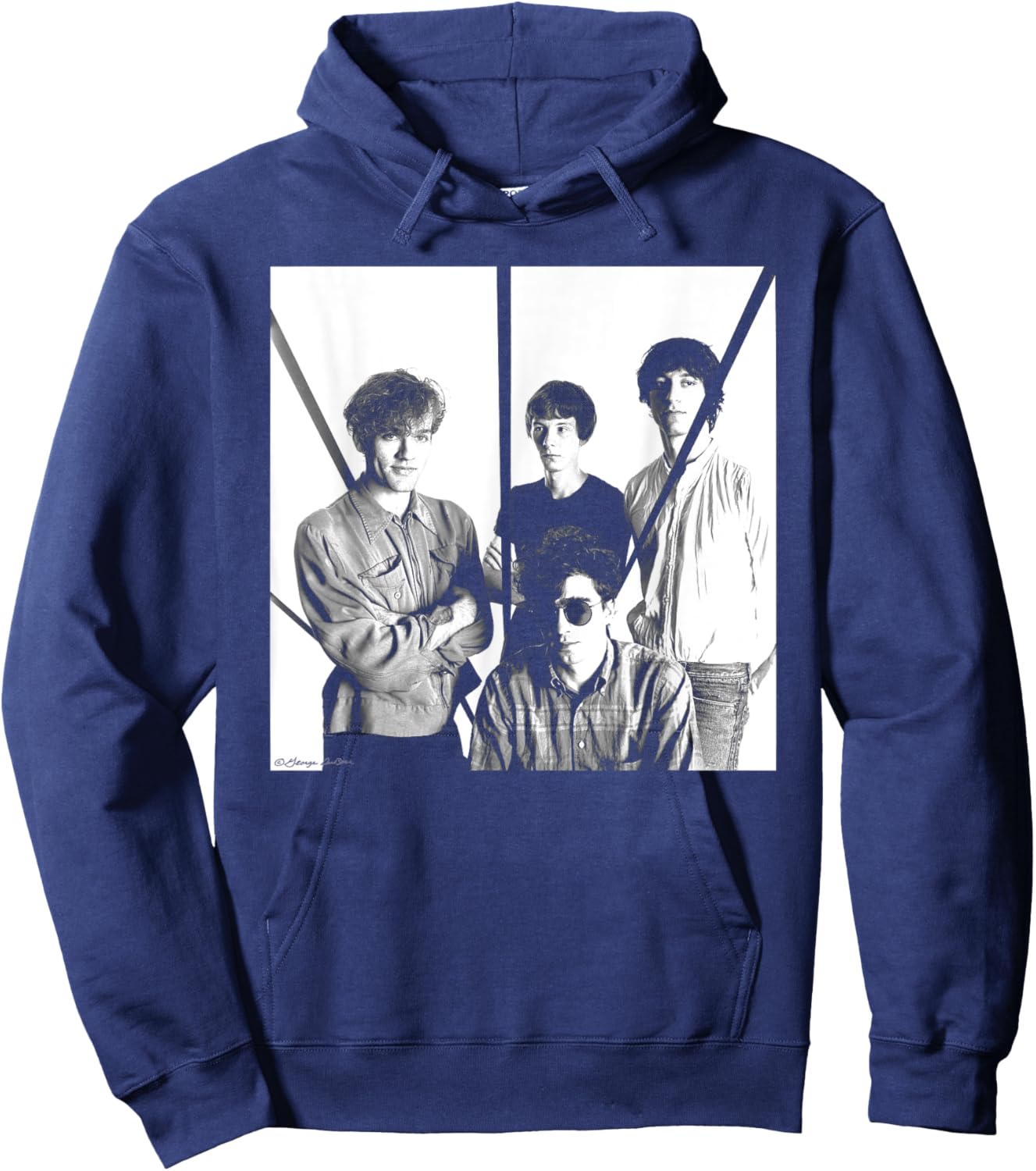 REM New York Band B&W Photo By George DuBose Hoodie - Hoodie | Navy