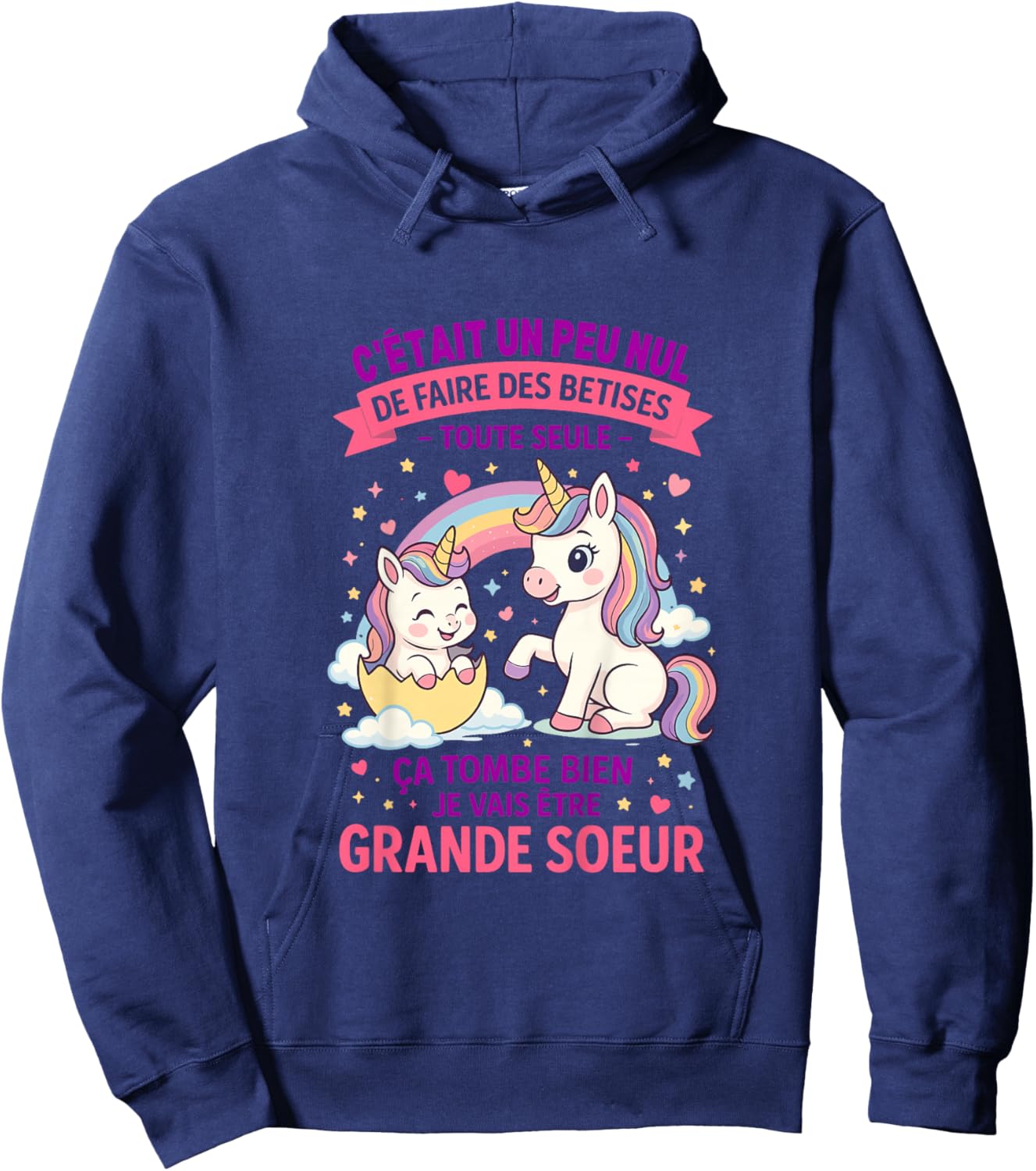 Child Announcement Pregnancy Big Sister Nonsense Future Big Sister Hoodie - Hoodie | Navy