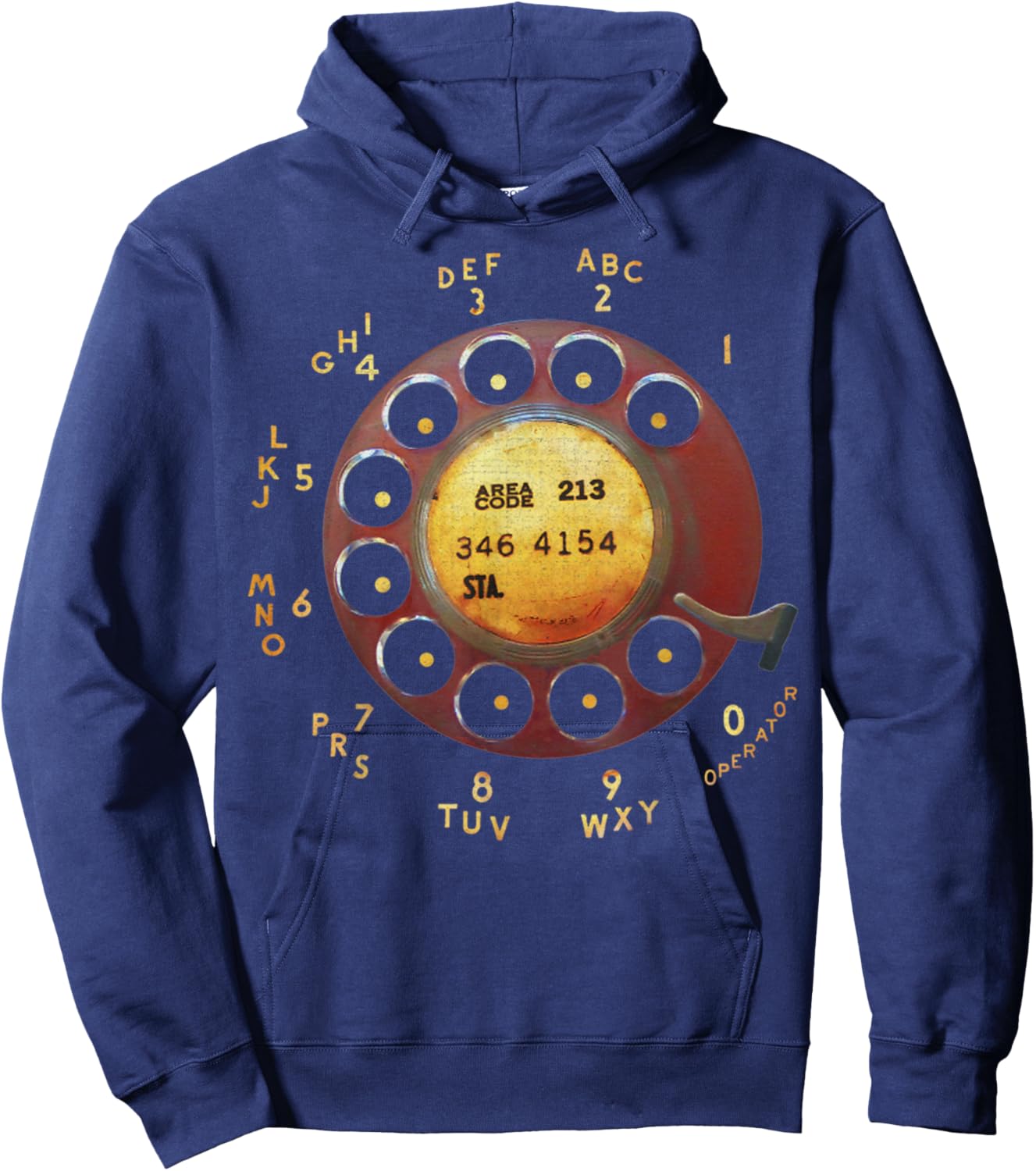 Retro Dial Plate Rotary Dial Phone Vintage Telephone Gifts Hoodie - Hoodie | Navy