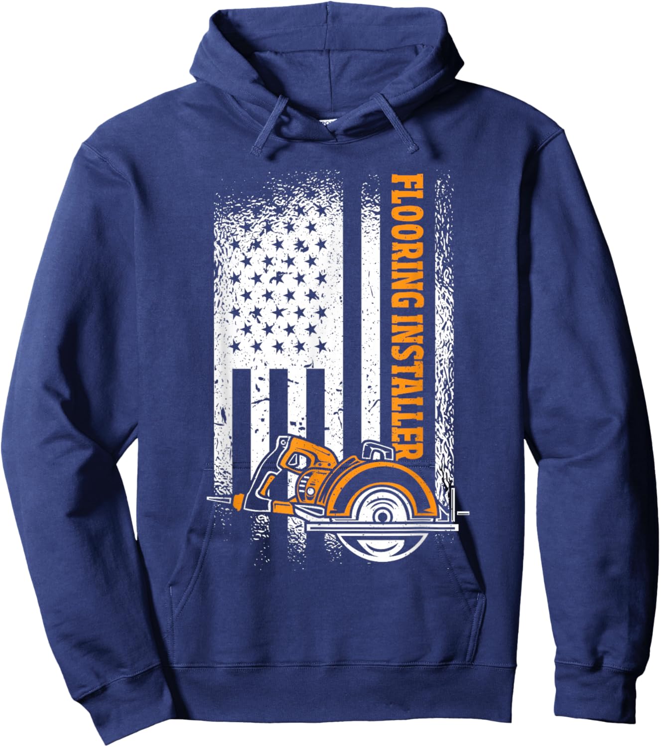 Floor Installer American Flag Flooring Installer Hoodie - Hoodie | Navy
