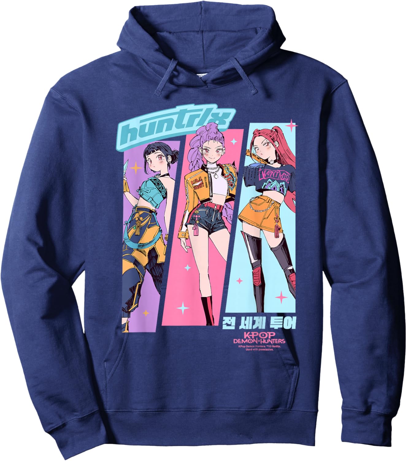 KPop Demon Hunters Huntrix Anime Sketch Hoodie - Hoodie | Navy
