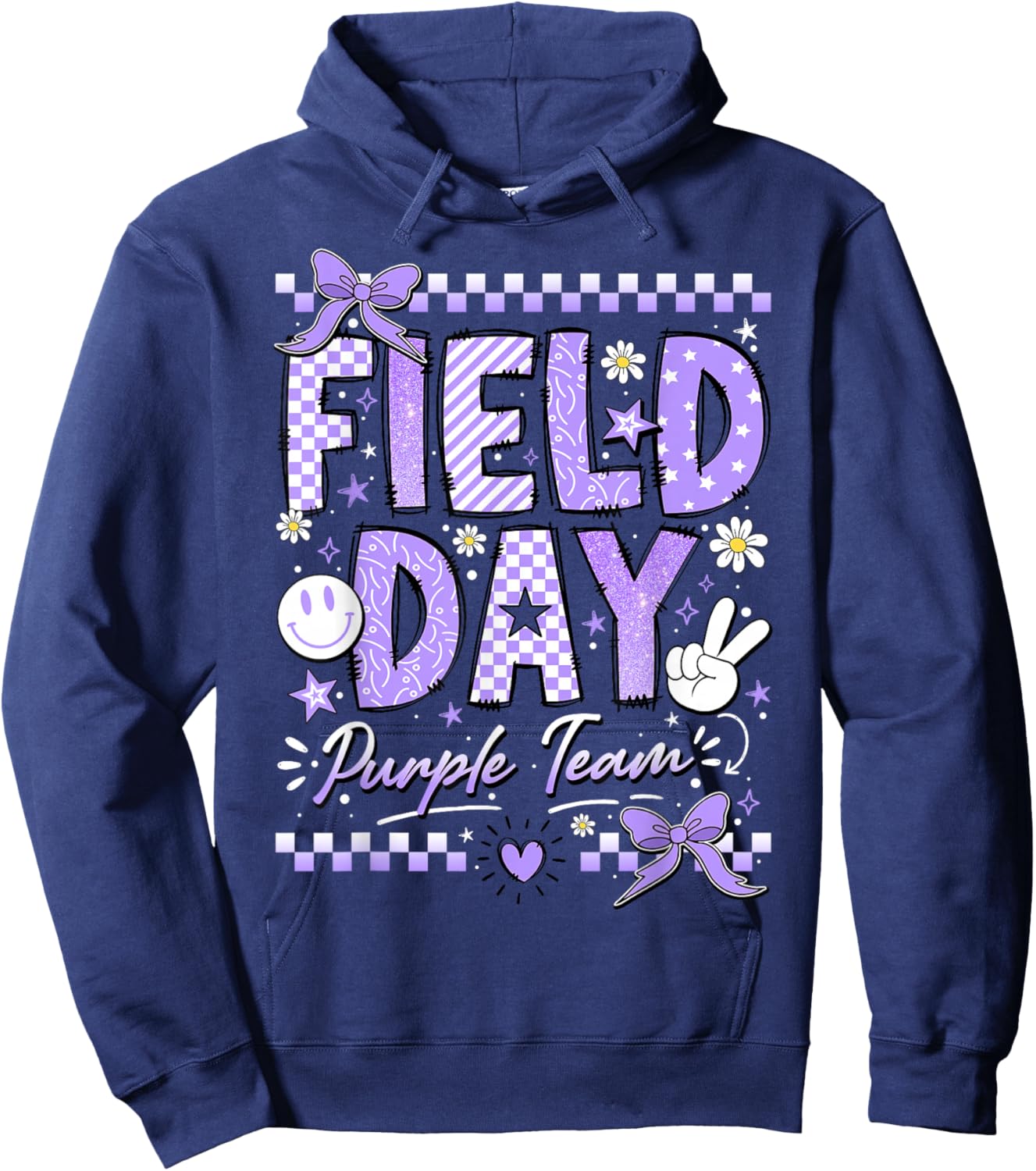 Purple Team Happy Field Day School Trip for Teacher Student Hoodie - Hoodie | Navy