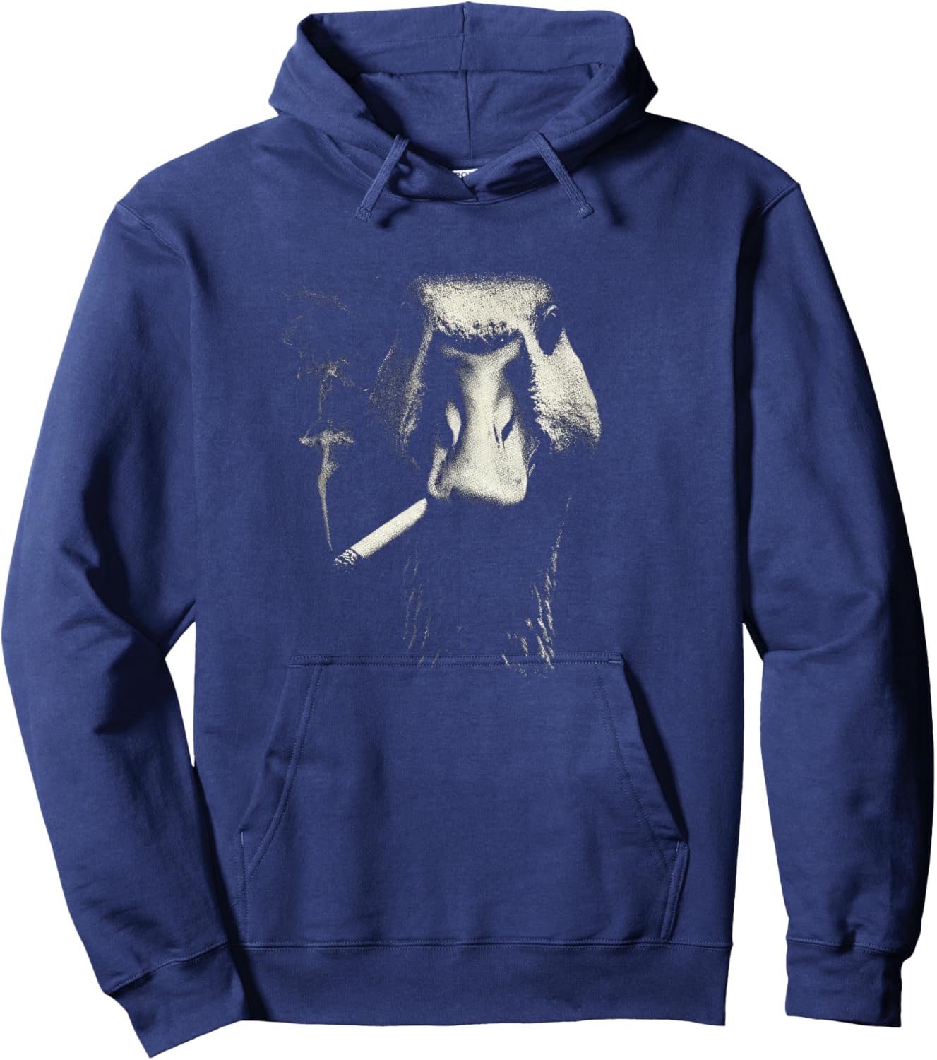 Smoking Monkey Abstract Baboon Face Concept Hoodie - Hoodie | Navy