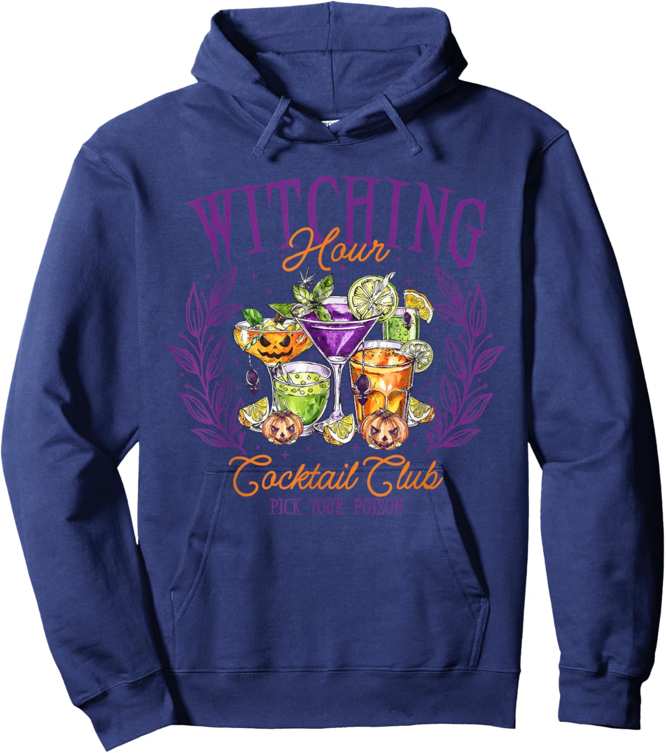 Witching Hour Cocktail Club Pick Your Poison Halloween Hoodie - Hoodie | Navy