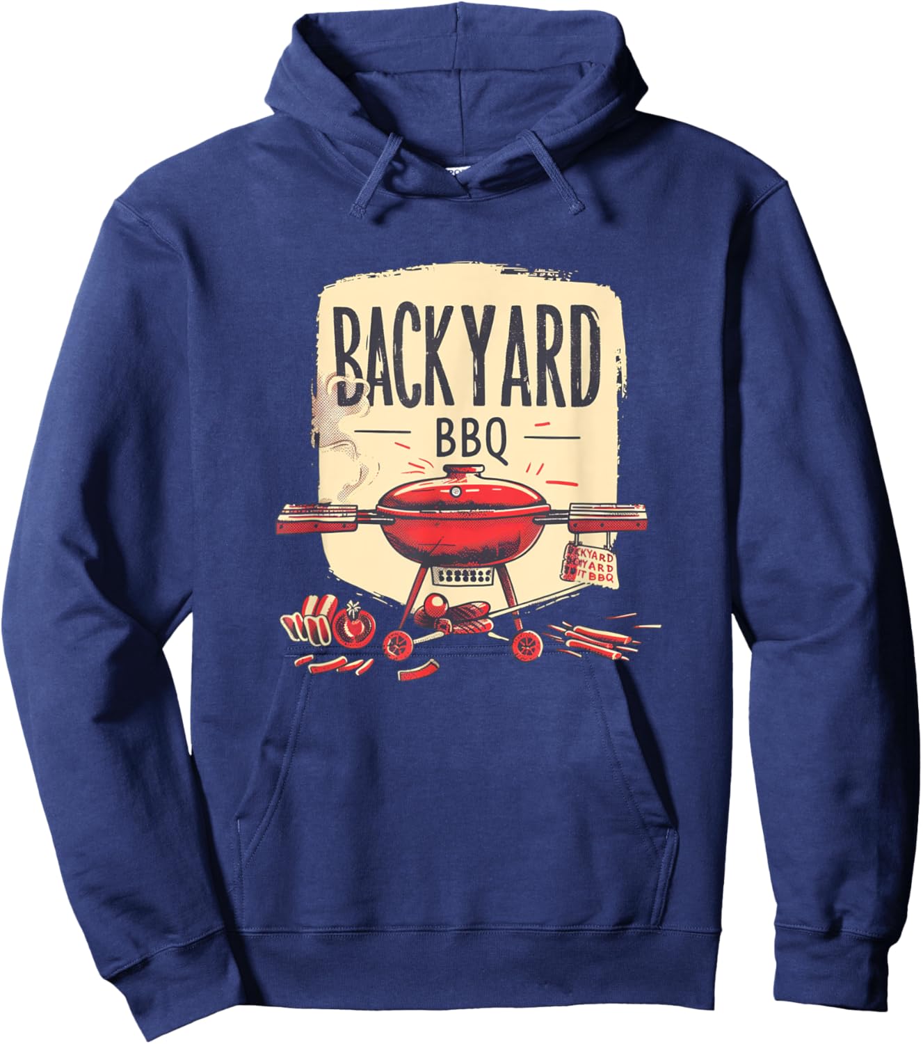 Backyard BBQ in Season with Friends and Family Hoodie - Hoodie | Navy