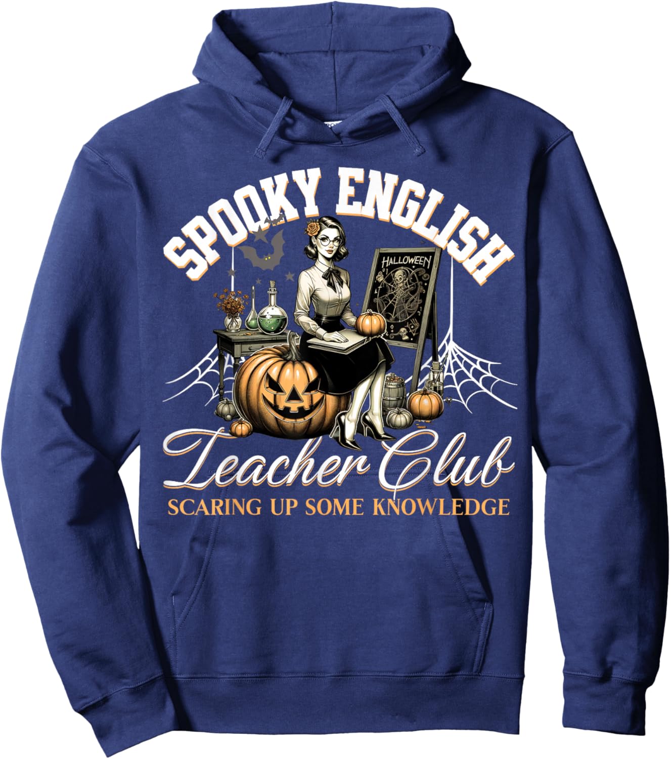 Spooky English Teacher Club Halloween Hoodie - Hoodie | Navy
