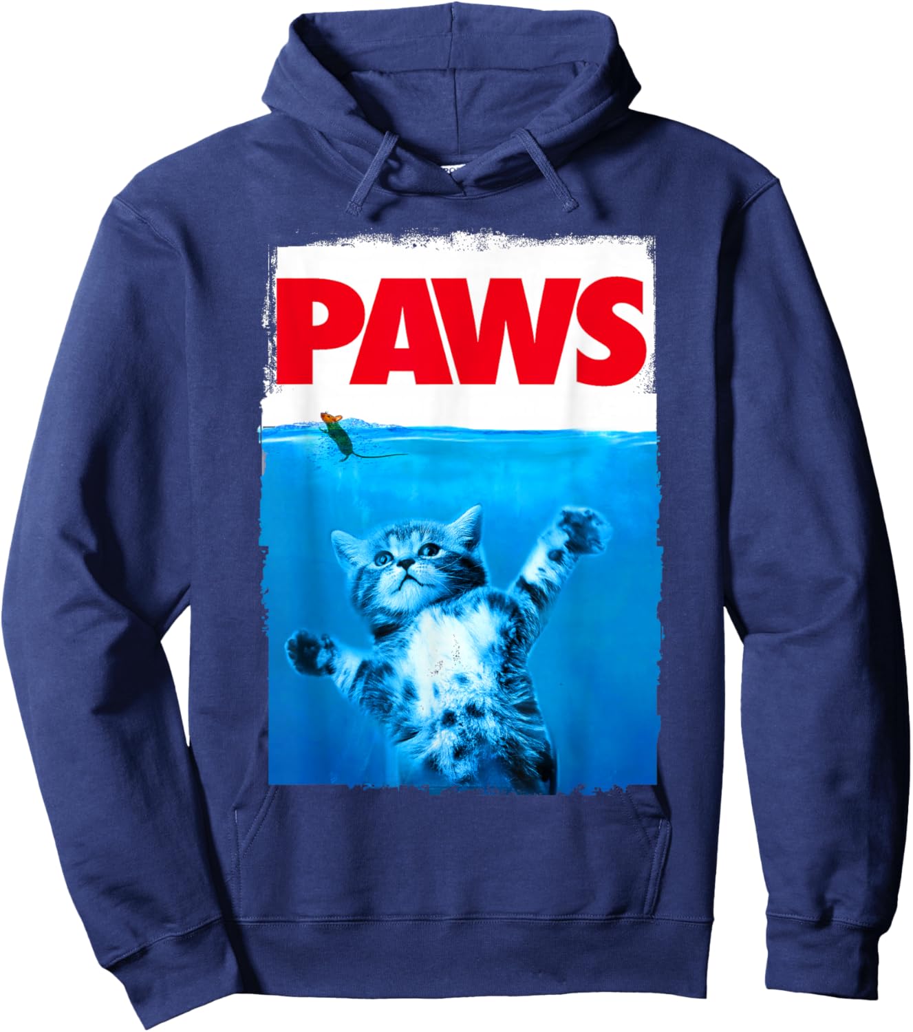 xiongying Paws Cat and Mouse Top, Cute Funny Cat Lover Parody Hoodie - Hoodie | Navy