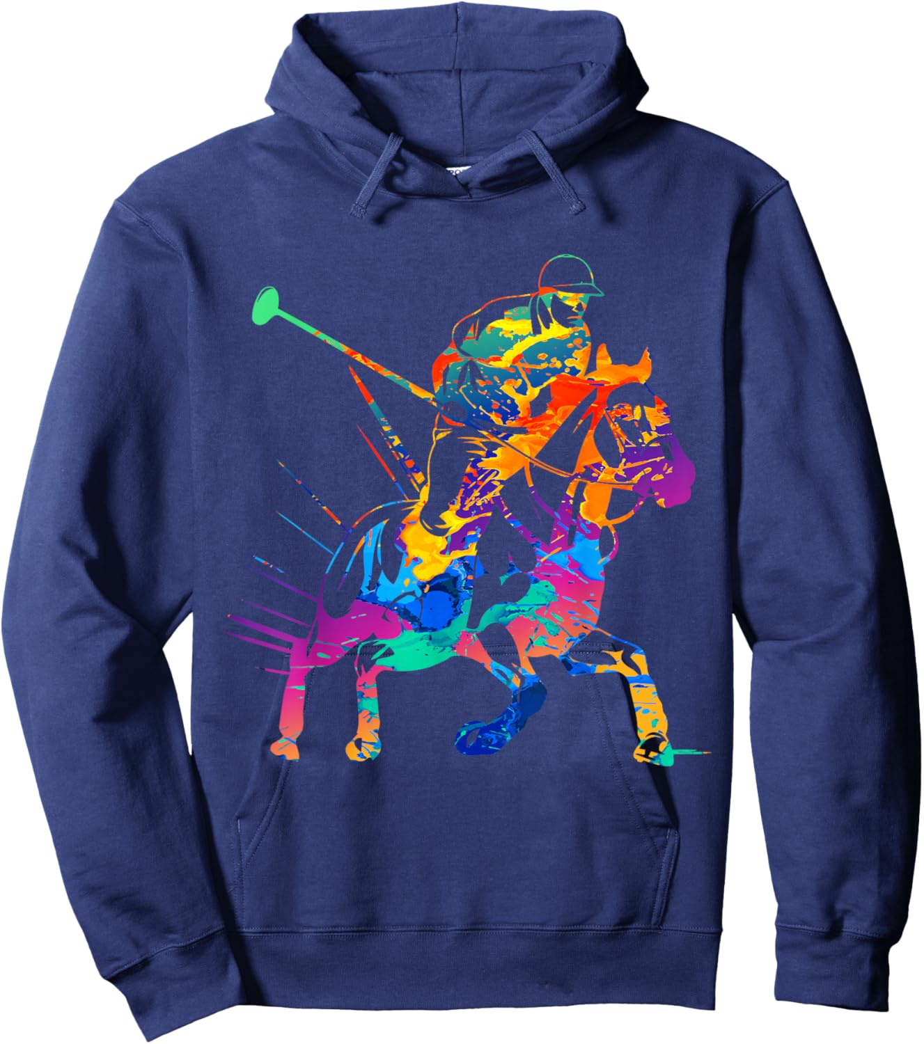 Polo Player Horse Sport Ride Riding Equestrian Sport Fan Hoodie - Hoodie | Navy