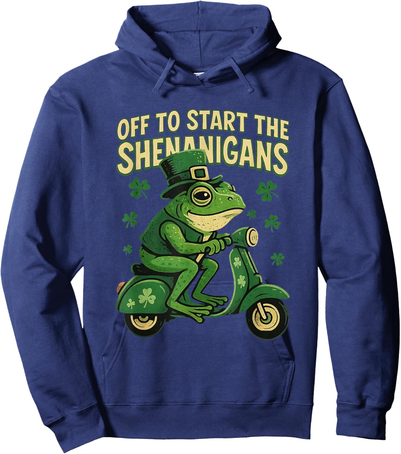 Funny Frog Green Lucky Shamrock Party St.Patrick's Day Hoodie - Hoodie | Navy