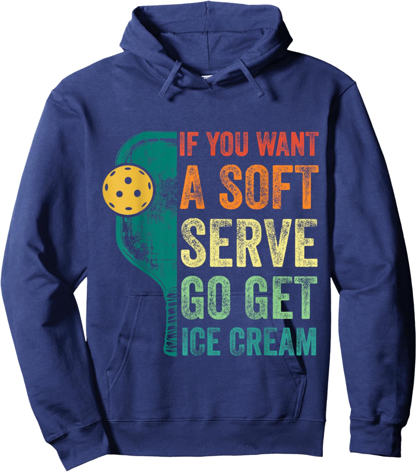 Funny Pickleball Tennis Racket Paddleball Lover Men Women Hoodie - Hoodie | Navy