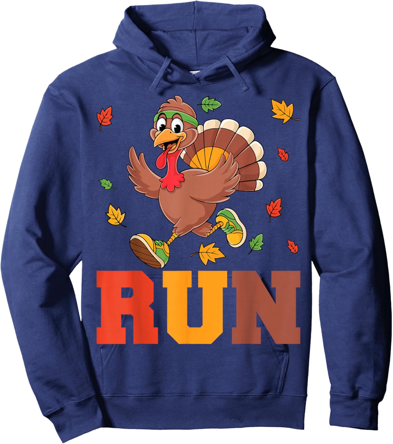 Turkey Run Costume Thanksgiving Running Turkey Trot Hoodie - Hoodie | Navy
