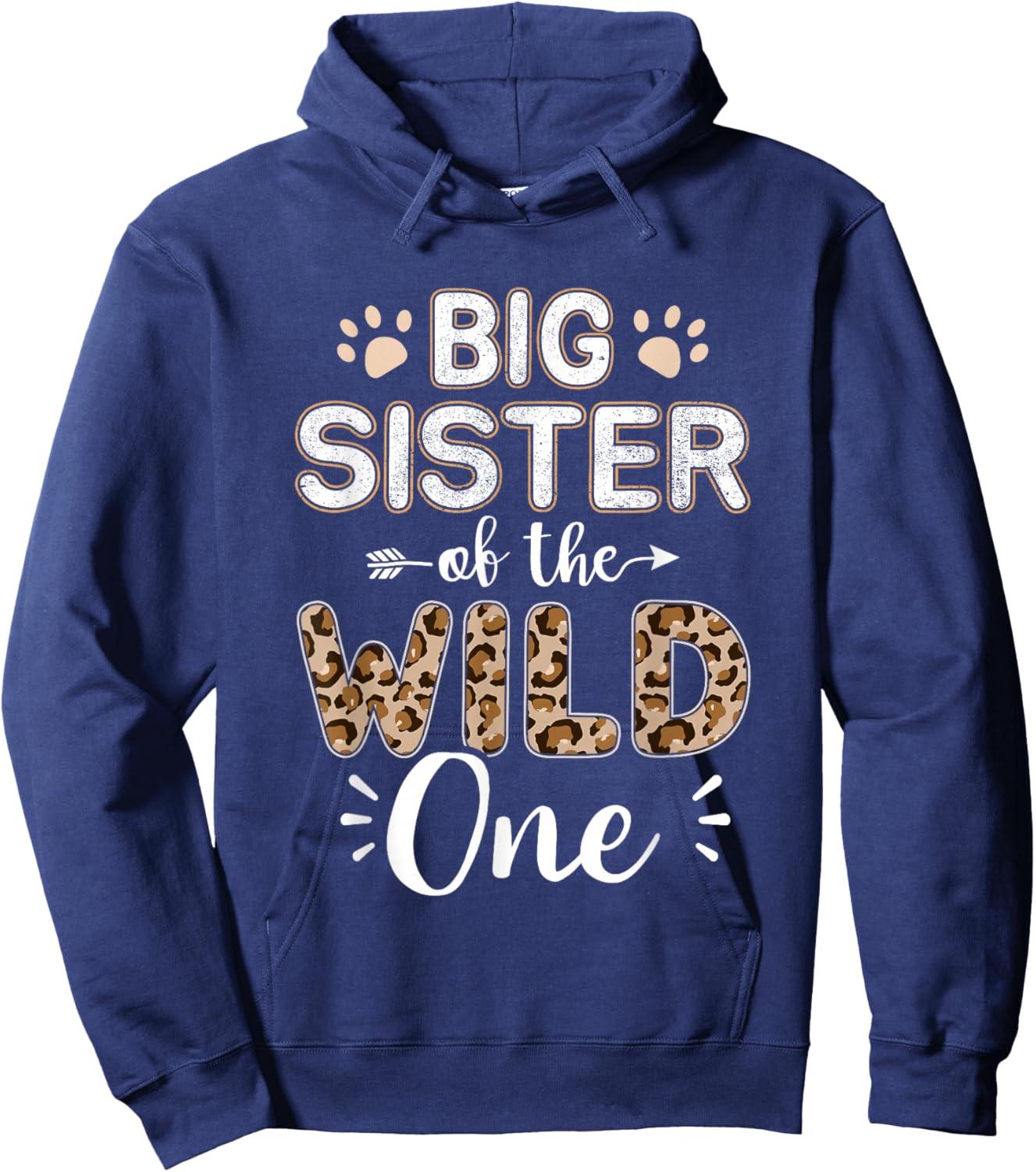 Big sister of wild one birthday girl matching family party Hoodie - Hoodie | Navy