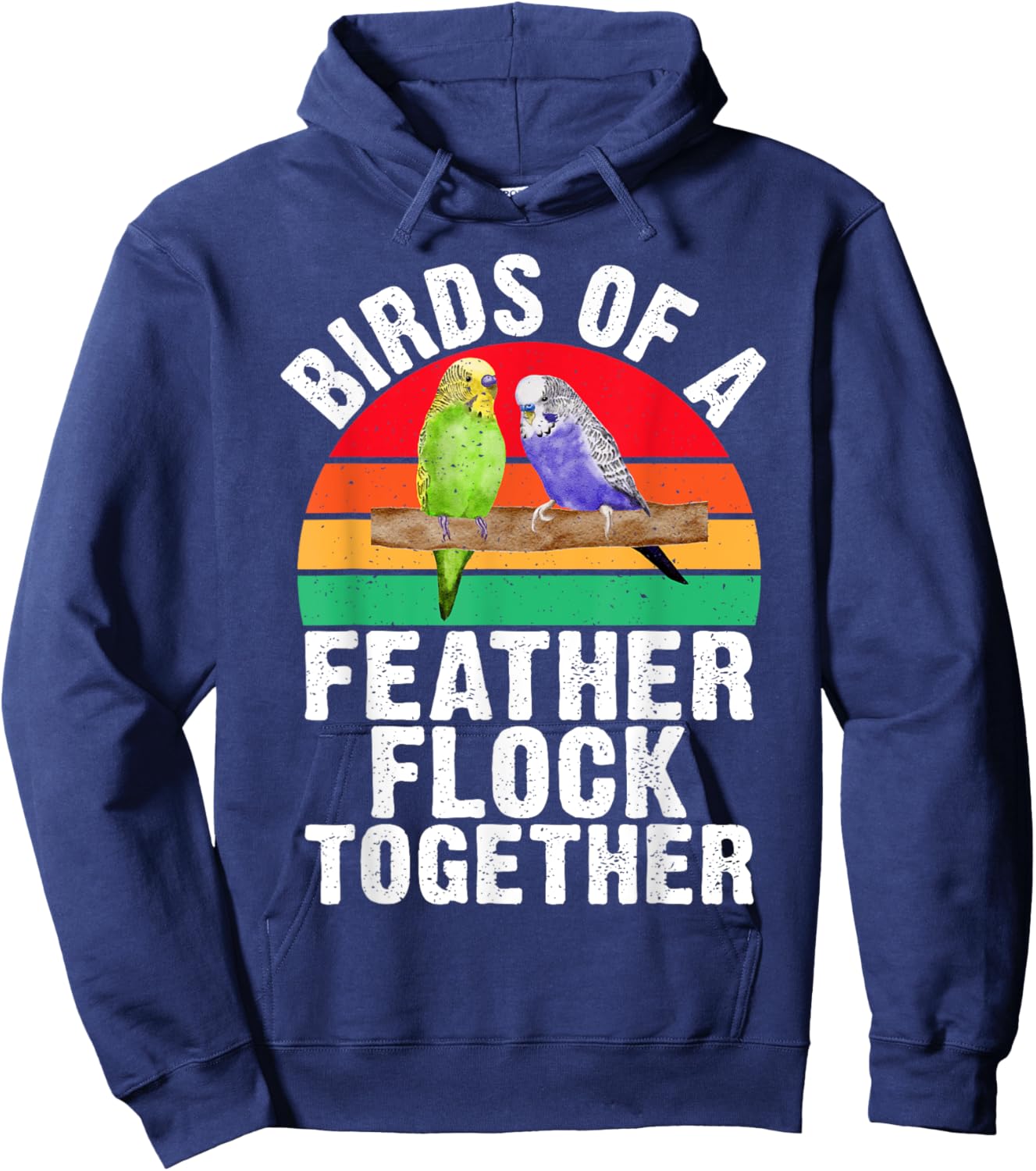 Birds of a Feather Flock Together Budgie Hoodie - Hoodie | Navy