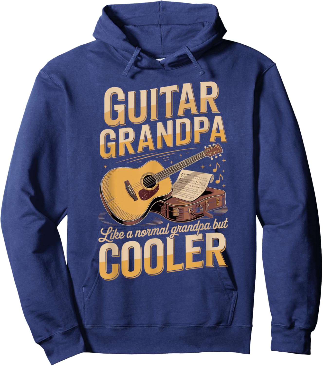 Guitar Grandpa Like A Normal Grandpa But Cooler Hoodie - Hoodie | Navy