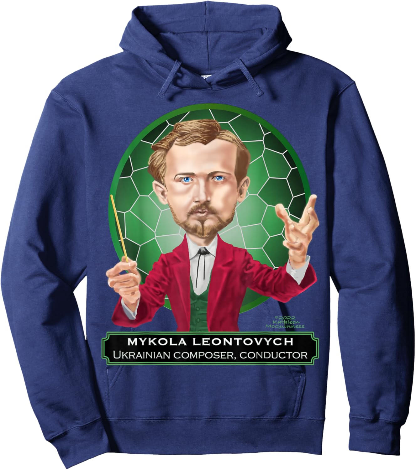 Mykola Leontovych, Ukrainian Composer, Conductor, Teacher Hoodie - Hoodie | Navy