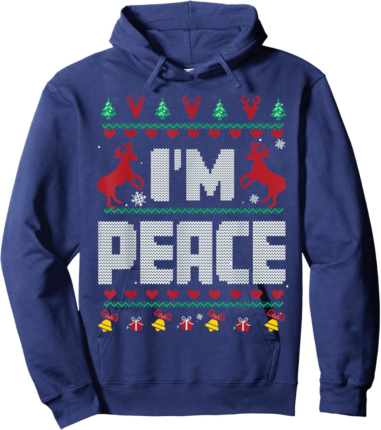 I Come In Peace - I'm Peace Xmas Matching Couples Christmas Hoodie - Hoodie | Navy