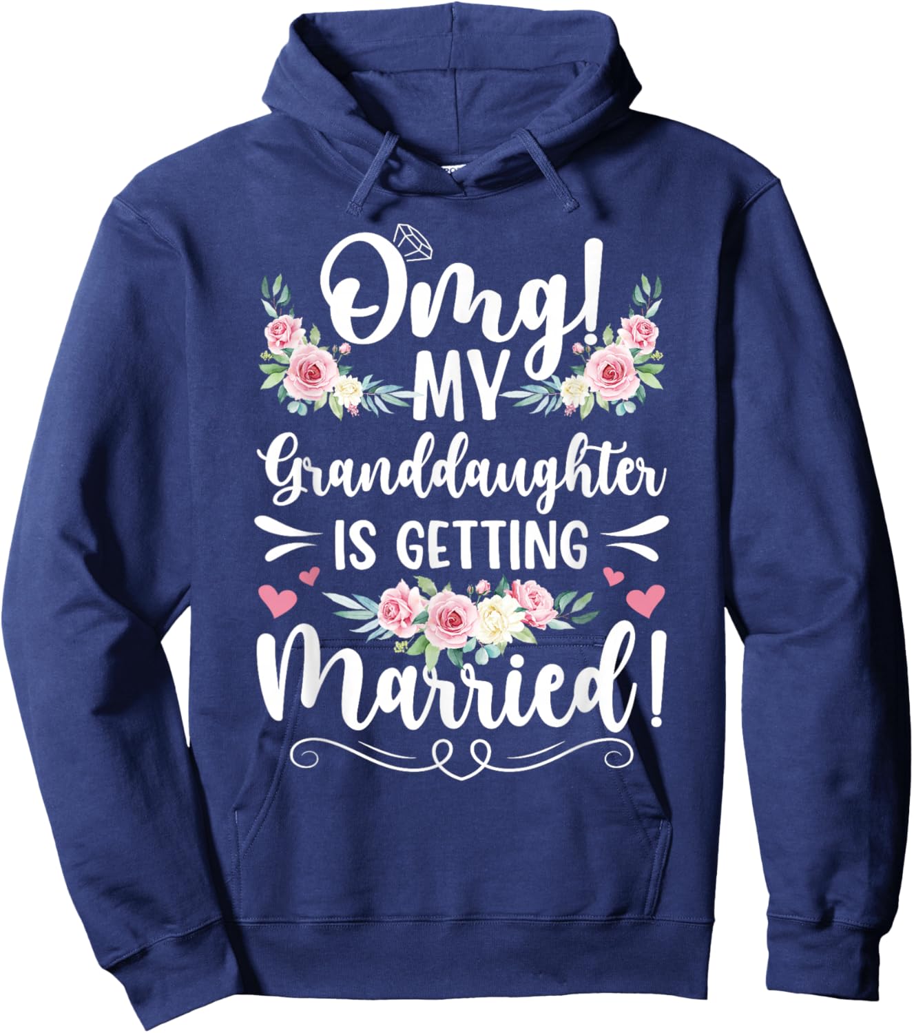 Proud Grandma of The Bride Grandma Grandmother of The Bride Hoodie - Hoodie | Navy