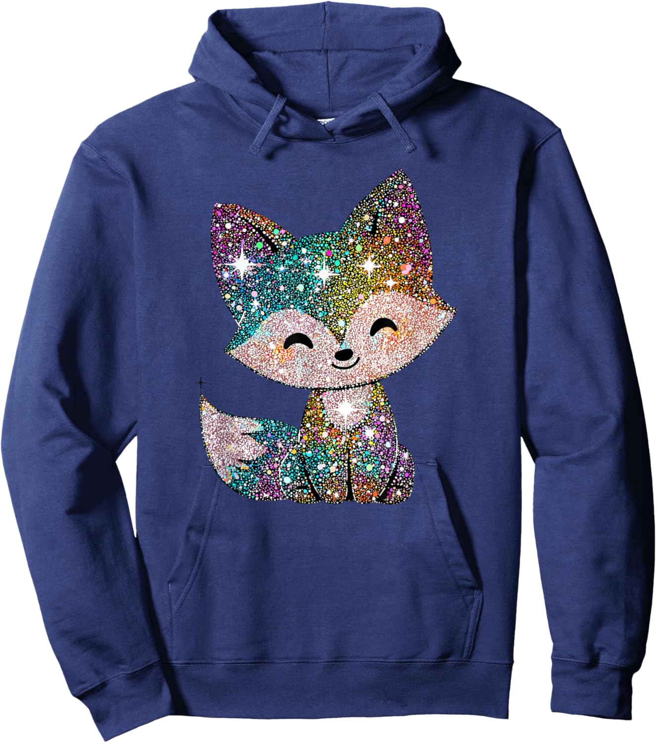 Cute Colorful Fox Kawaii Rainbow Animal Lover Hoodie - Hoodie | Navy