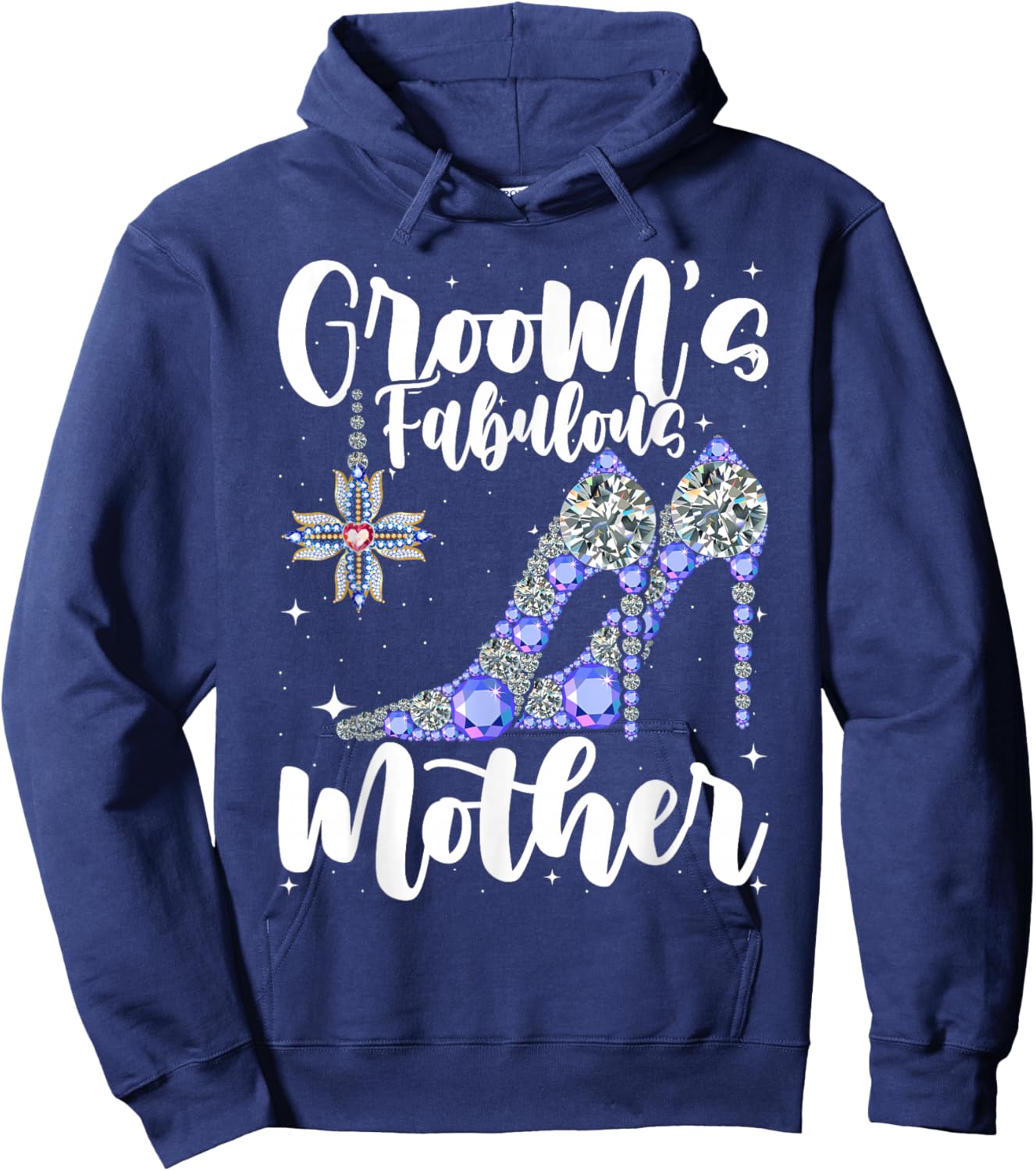 Groom's Fabulous Mother - Cute Wedding Marriage Groom Mom Hoodie - Hoodie | Navy