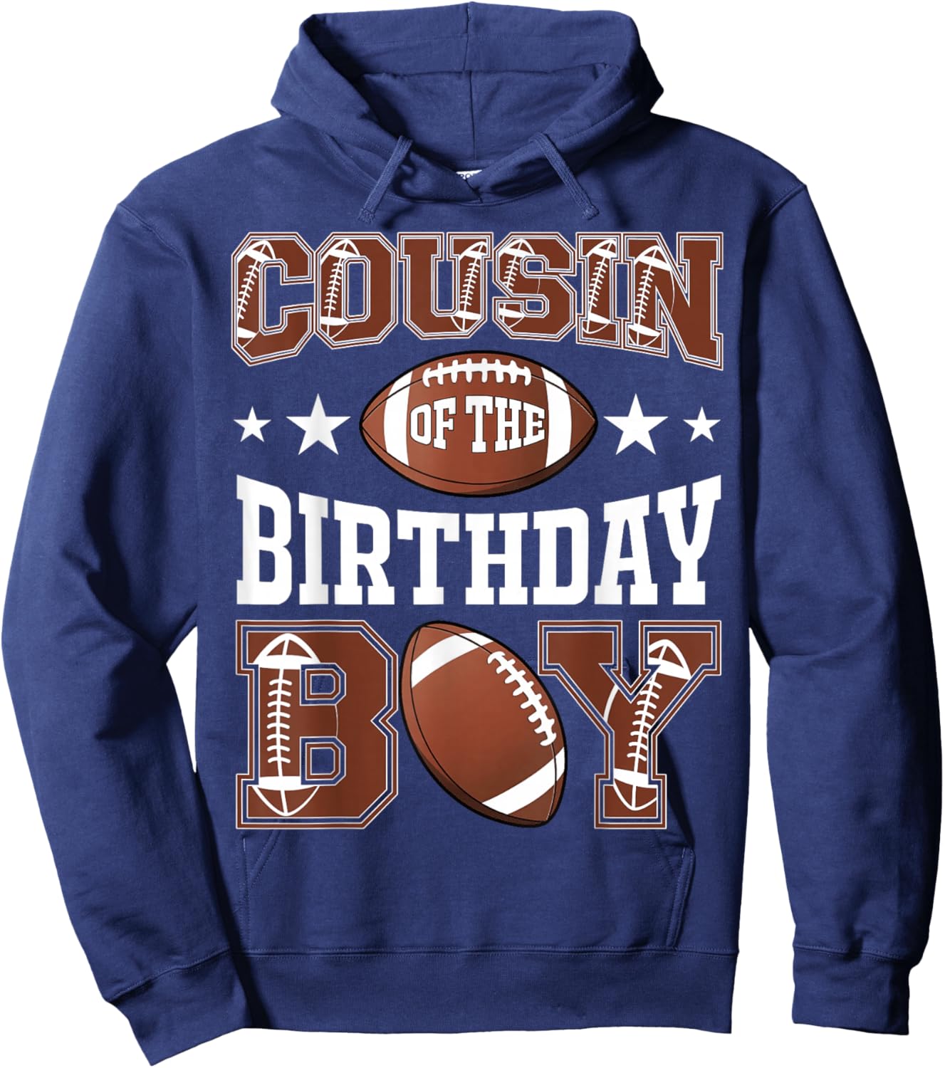 Cousin Of The Birthday Boy Football Game Day Hoodie - Hoodie | Navy